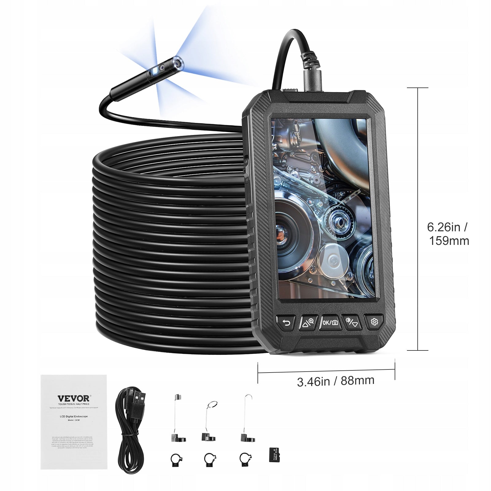 VEVOR 15M Endoscope Camera With Lighting Triple Lens For Car Manufacturer code FXKQXNKJDPM5