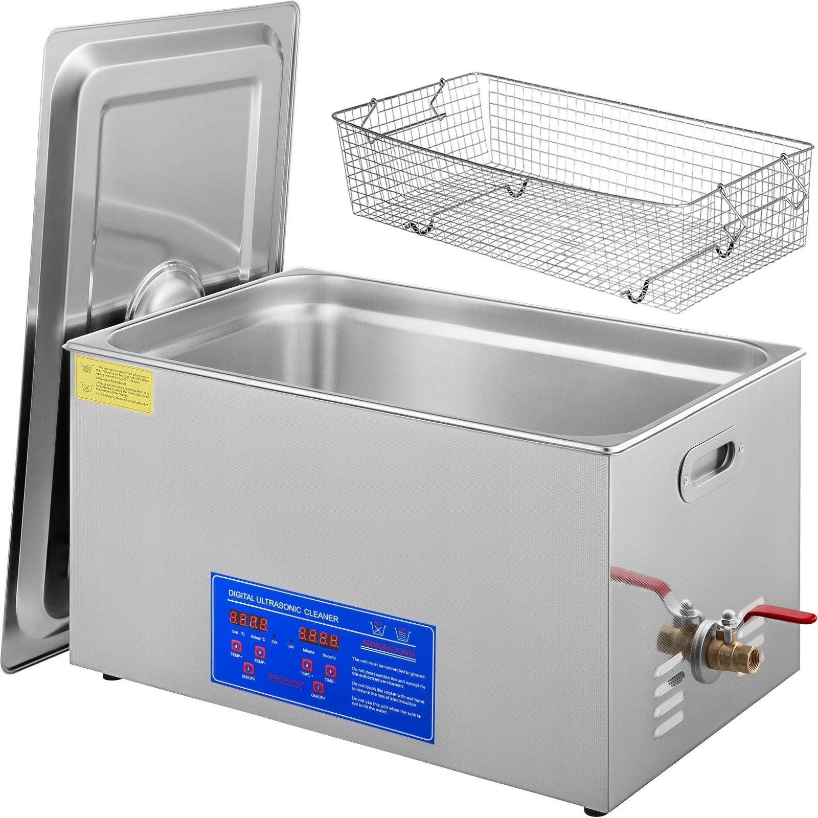 VEVOR 22L 480W Ultrasonic Cleaner with SUS304 Basket Timer