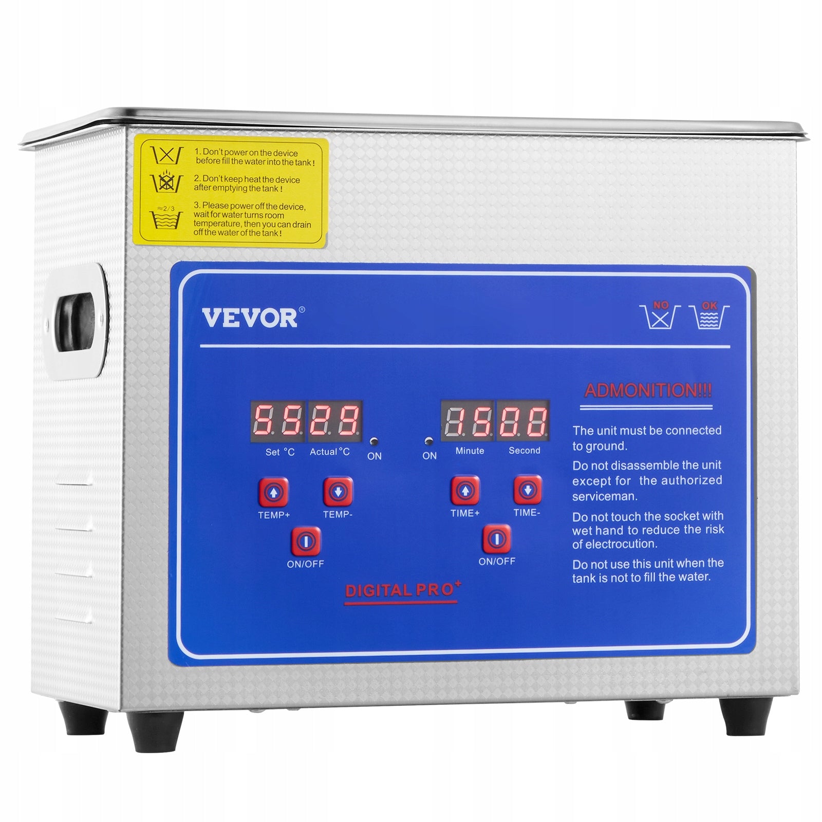 VEVOR 3L Stainless Steel Ultrasonic Cleaner With Digital Display EAN (GTIN) 840281571918