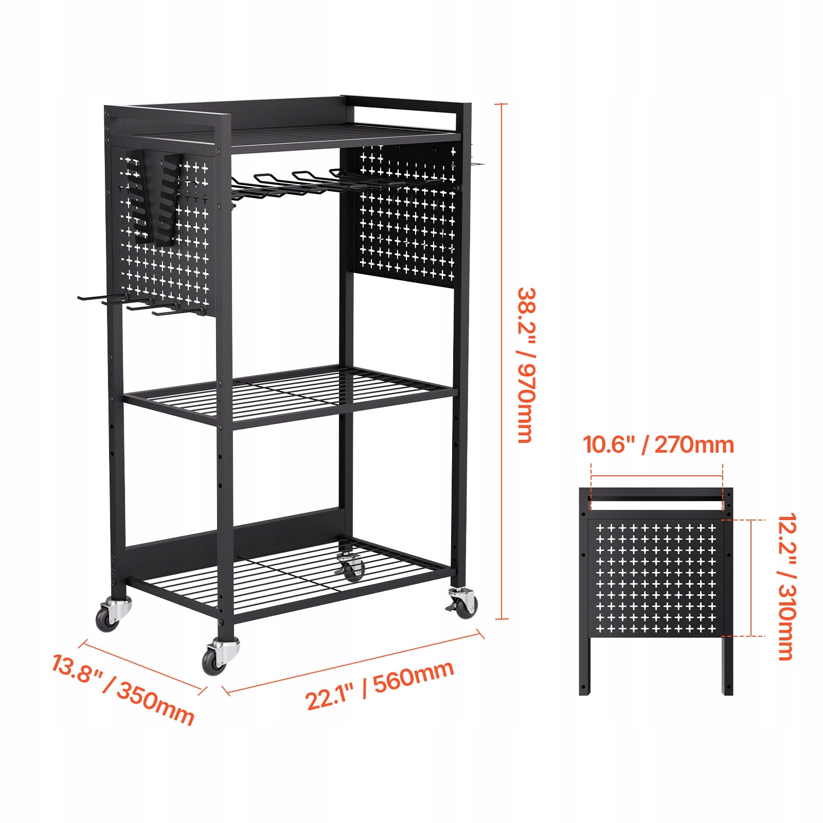 VEVOR 4-tier Tool Organizer Cart on Wheels 150 lbs Garage Cart for Workshop Brand Vevor