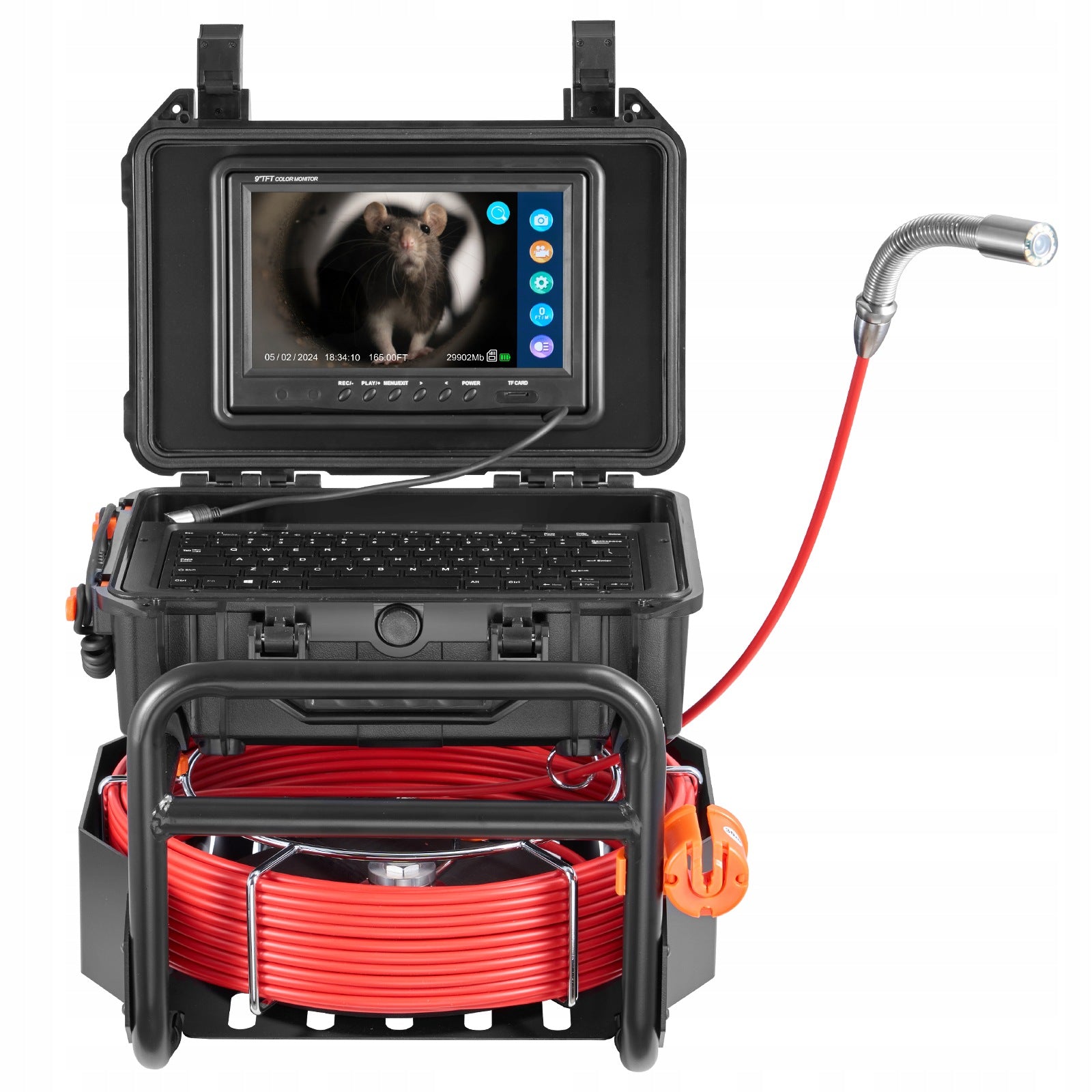 VEVOR 50M Pipe Inspection Camera With 512HZ Transmitter And 9" HD 1080P Screen Brand Vevor