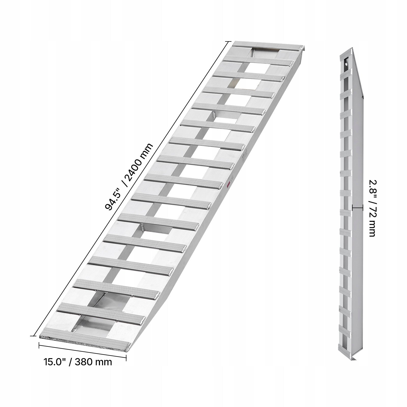 VEVOR Aluminum Alloy Loading Ramps 2Pcs 240x38CM Load Capacity 2721,6KG Manufacturer code LJSLZ94X15INL