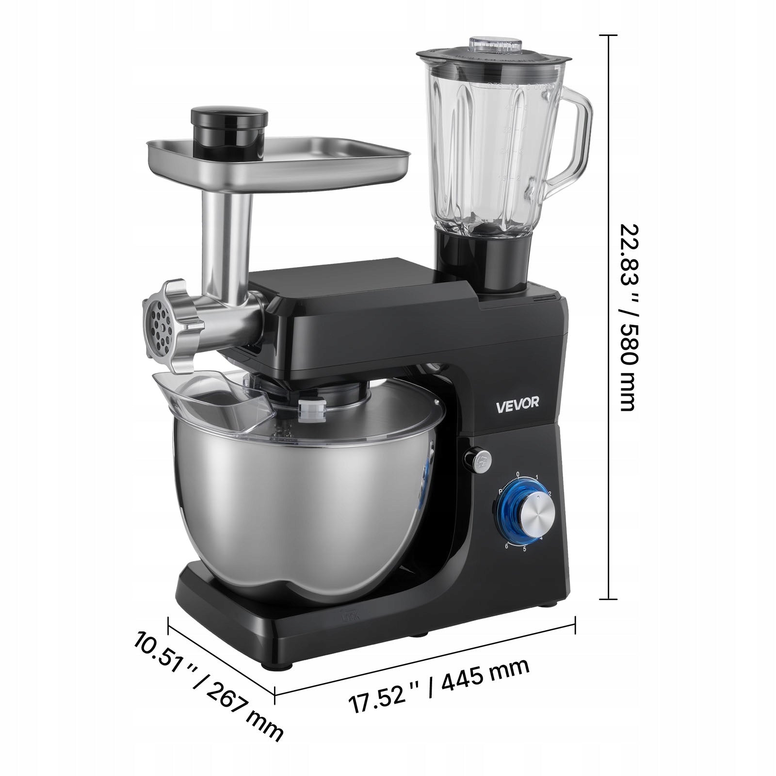 VEVOR Cake Mixer 1500W Electric Food Processor With Bowl 7,8L Brand Vevor