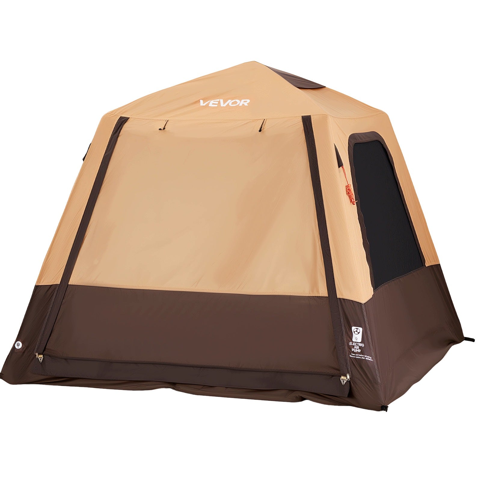 VEVOR Camping Tent 4-Person Inflatable Family Tent Beige Brand Vevor