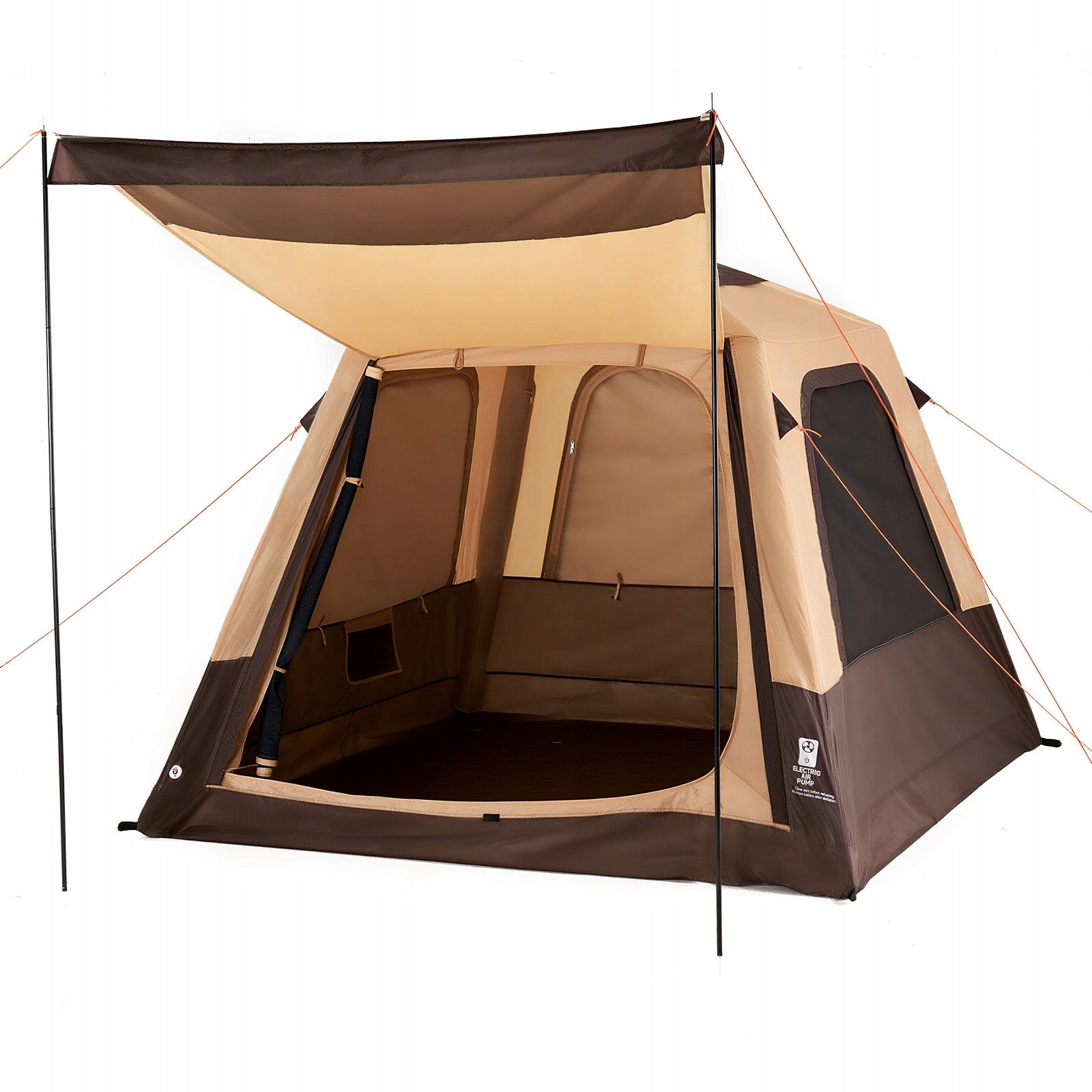 VEVOR Camping Tent 4-Person Inflatable Family Tent Beige