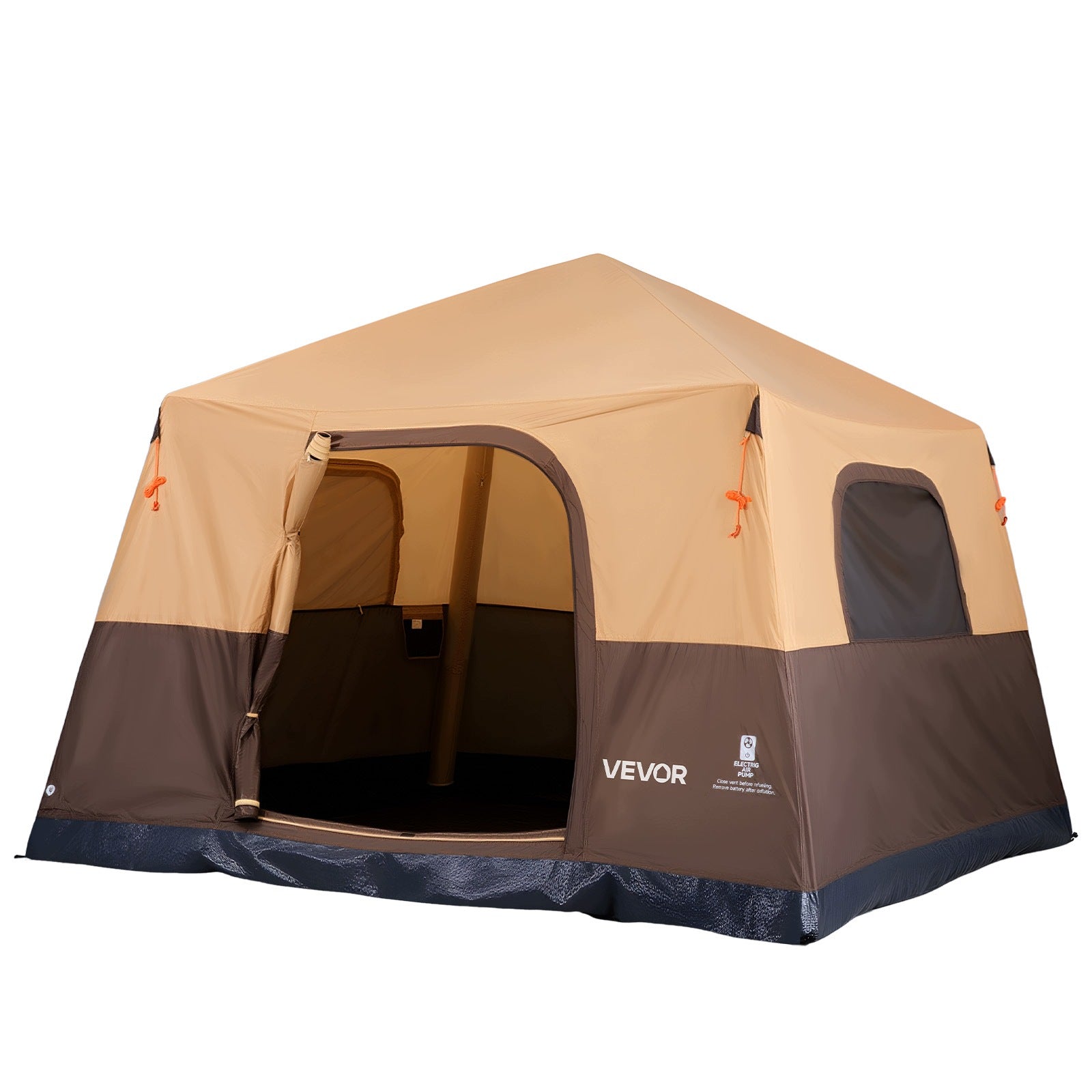 VEVOR Camping Tent For 6 People Inflatable Family Tent Beige Brand Vevor