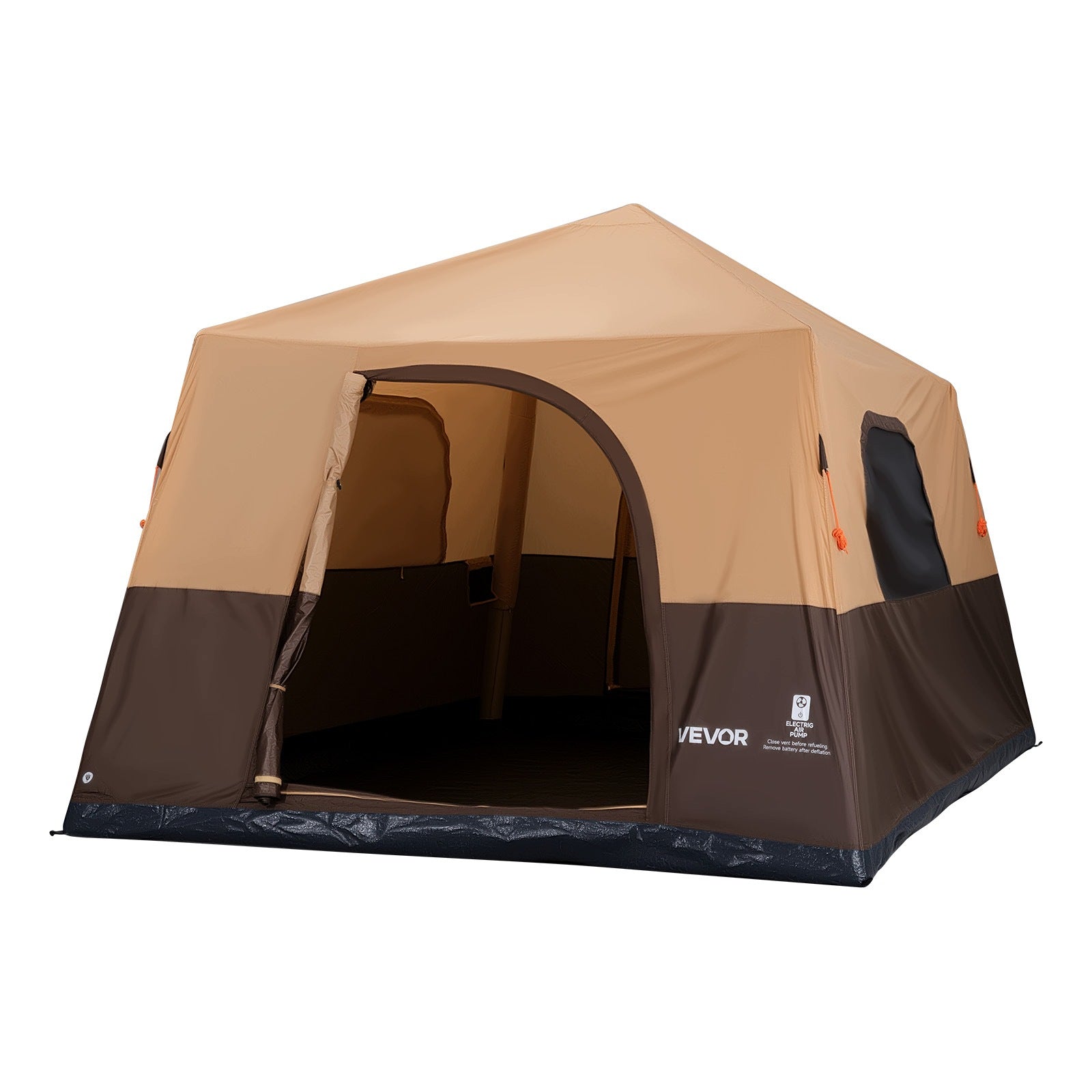 VEVOR Camping Tent For 8 People Inflatable Family Tent Beige