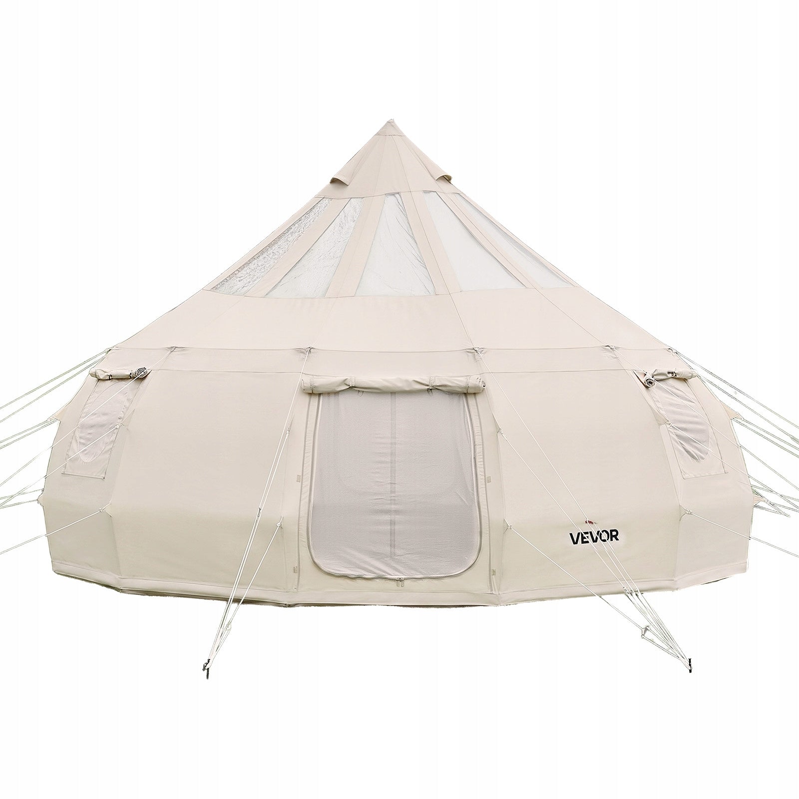 VEVOR Camping Tent Yurt 5M Bell Tent For 12 People Beige Brand Vevor