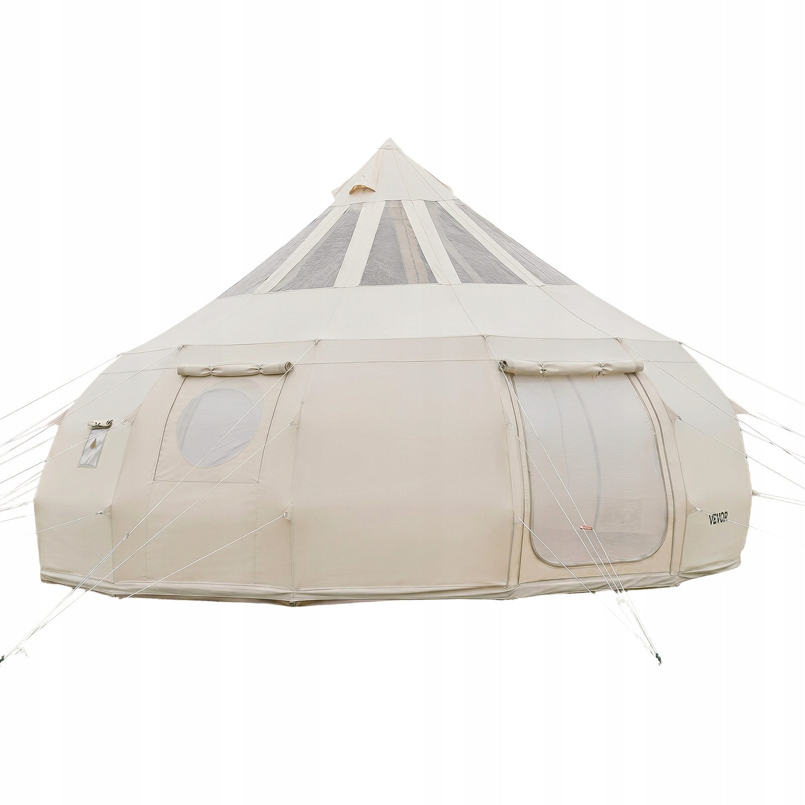 VEVOR Camping Tent Yurt 5M Bell Tent For 12 People Beige