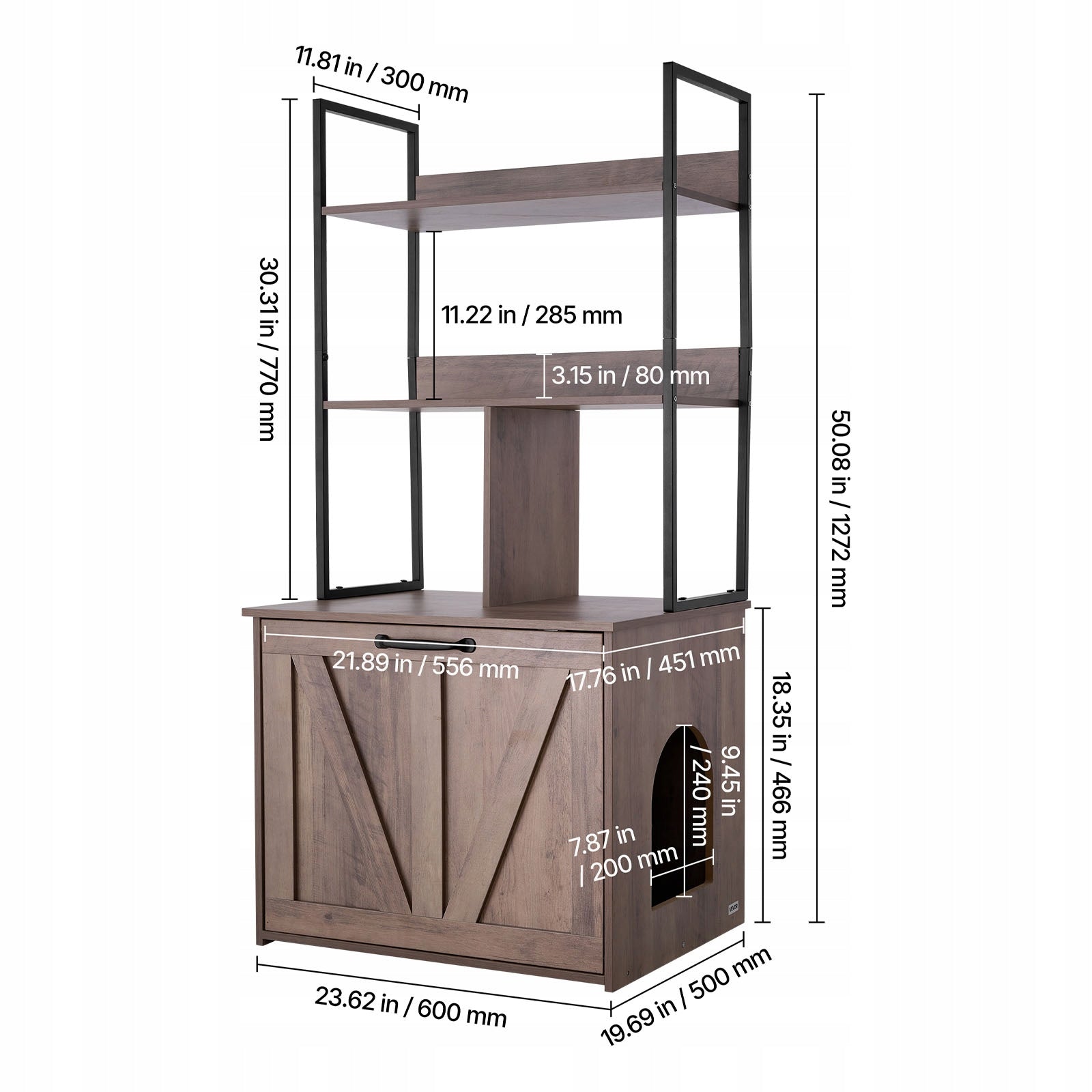 VEVOR Cat Cabinet 60x50x127,2CM With Shelf Doors And Hooks Manufacturer code XHSCBBSNJSMS