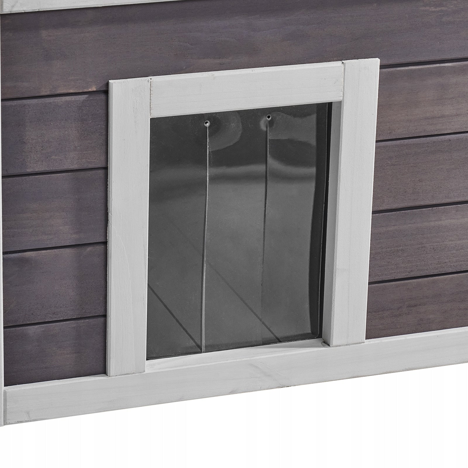VEVOR Domek Dla Kota 75x75.1x82CM 2-Poziomowa Domek Drewniana Na Zewnątrz Color gray