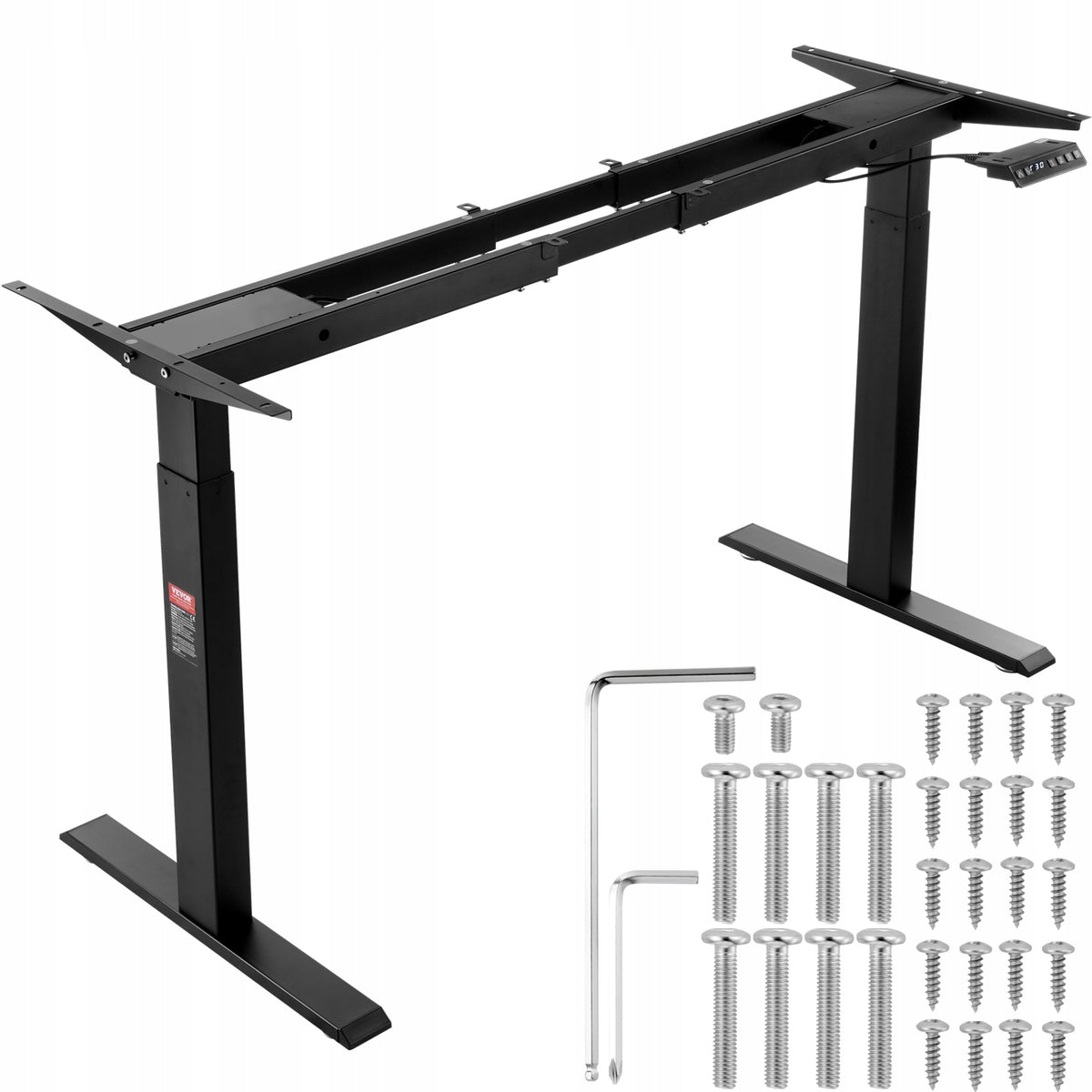 VEVOR Electric Standing Desk Frame Dual Motor Adjustable 70-117 cm H Black