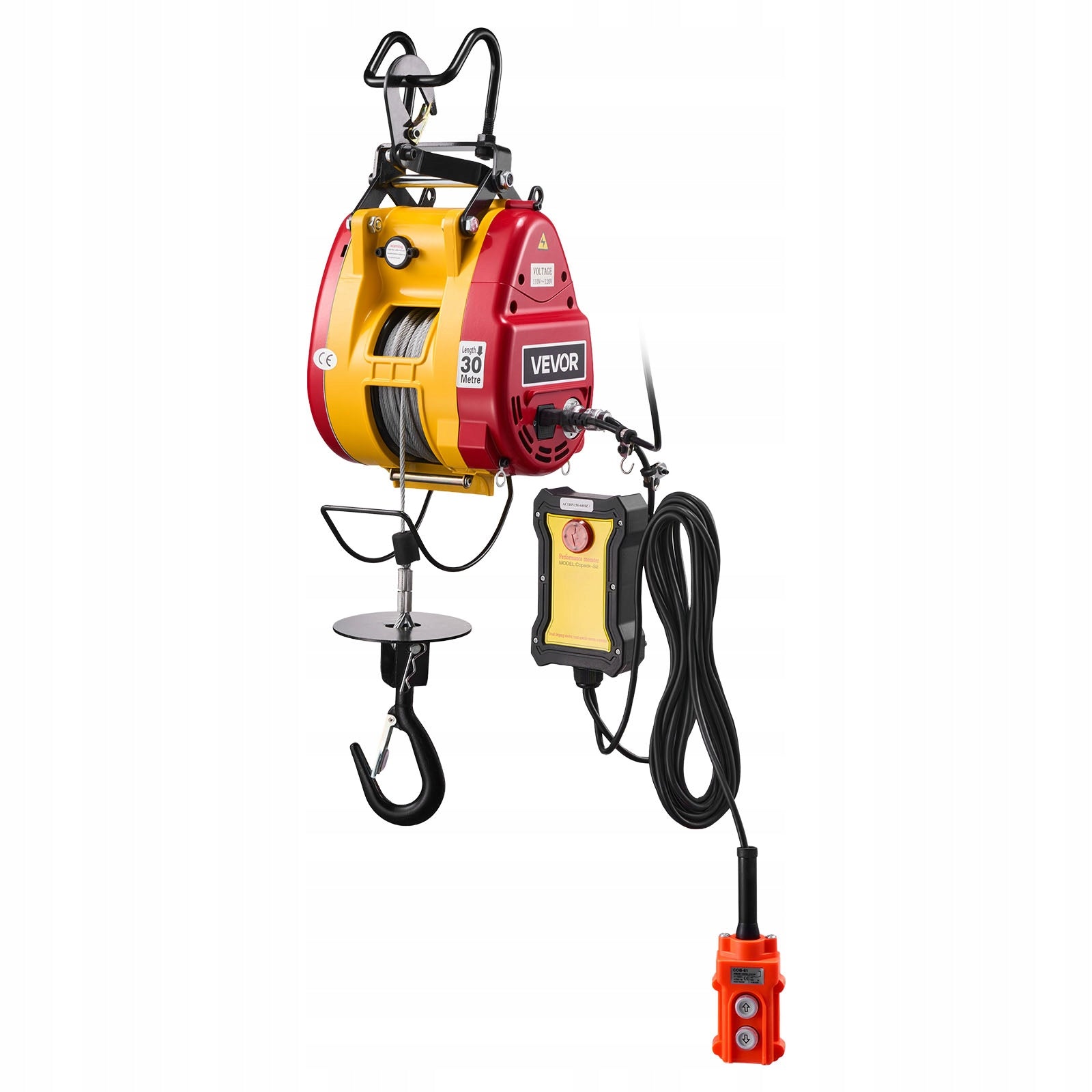 VEVOR Electric Winch 1500W 19M/Min Load Capacity 300KG Portable With Remote Control Brand Vevor