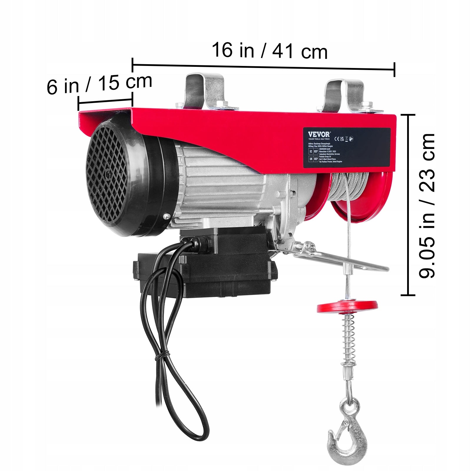 VEVOR Electric Winch 800KG 10M/Min Load Capacity With Wireless Remote Control Manufacturer code DD1760LBS21FT
