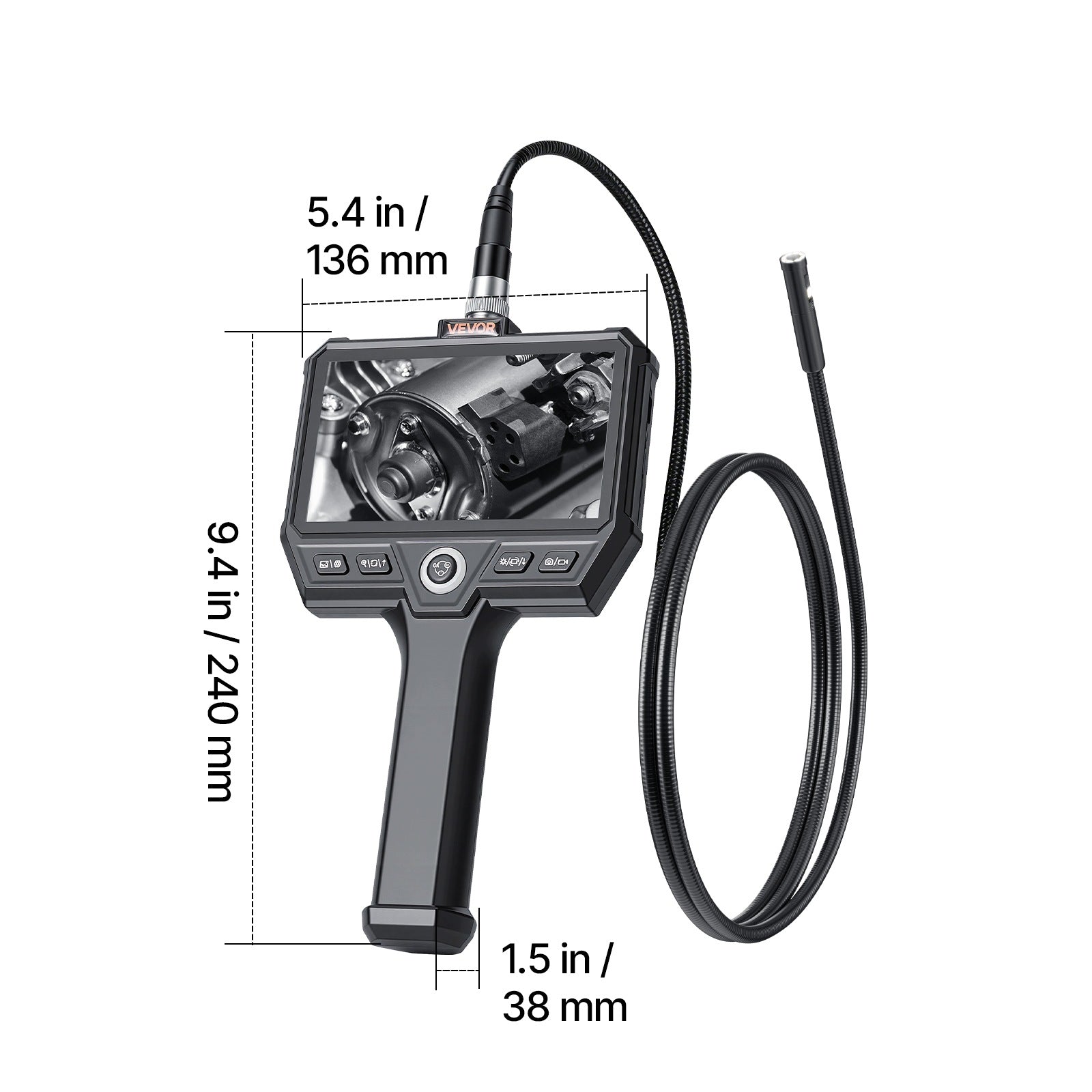 VEVOR Endoscope Camera with Triple Lens Lighting and 5" Screen Manufacturer code TXKQXNKJW