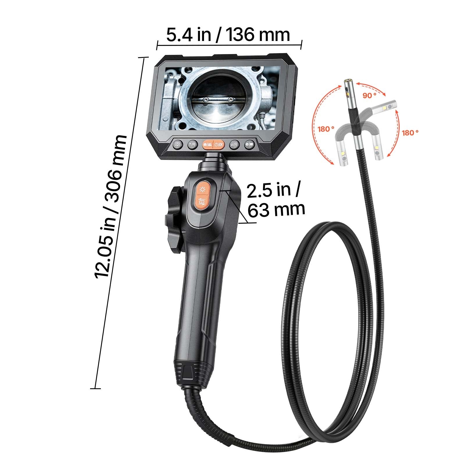 VEVOR Endoscope Camera with Two-Way Moving Head and 5" Display Manufacturer code ZXKQXNKJ2MSJQ
