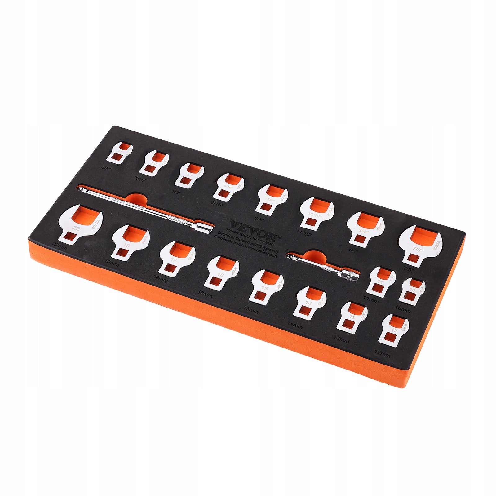 VEVOR Flat-Eye Wrench Set 20-Piece 3/8" Steel Drive 40Cr Brand Vevor
