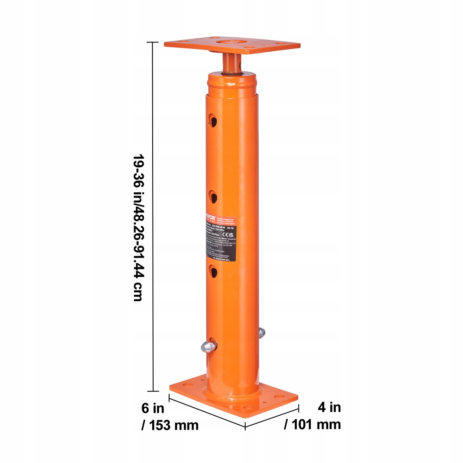 VEVOR Floor Lift Load Capacity 8164,66KG 48,26-91,44CM Height Range Maximum lifting height 914 mm