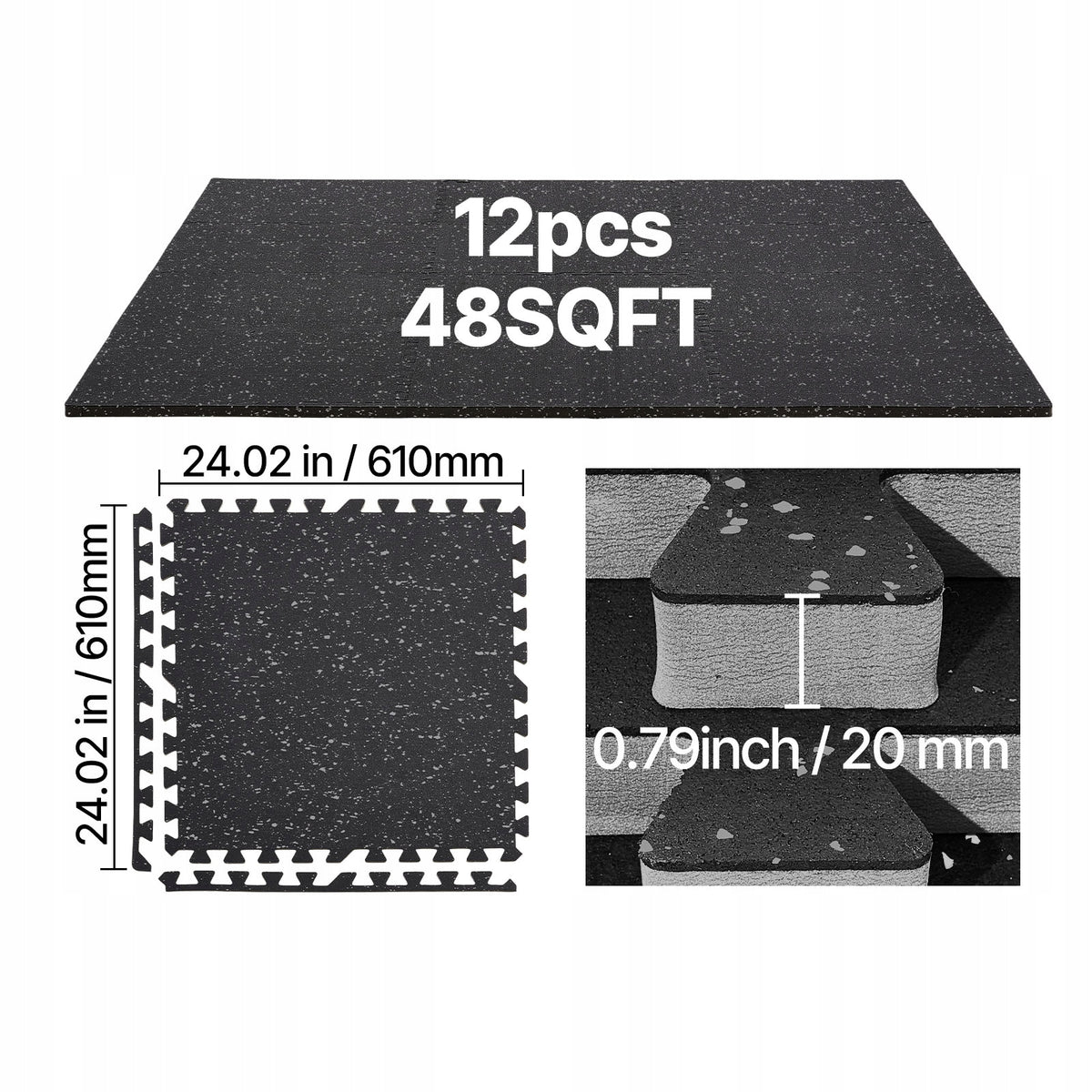 VEVOR Floor Mat 12Pcs 61x61CM EVA Foam Mat With Connectivity Manufacturer code HSXJDDHDHD07N3BGS0