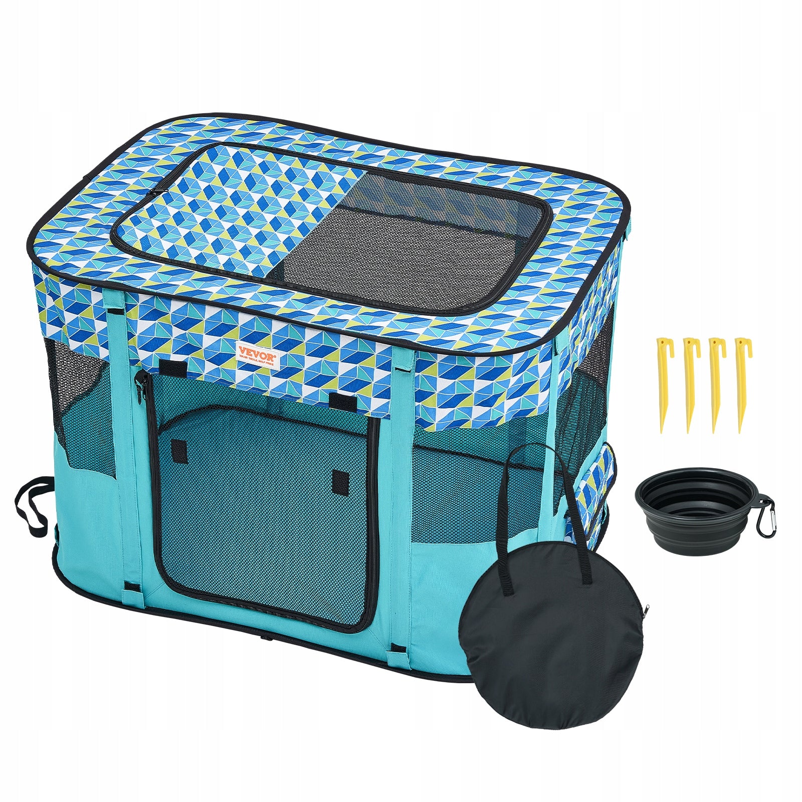 VEVOR Foldable Pet Playpen 32x24x22in Portable Waterproof 600D Oxford