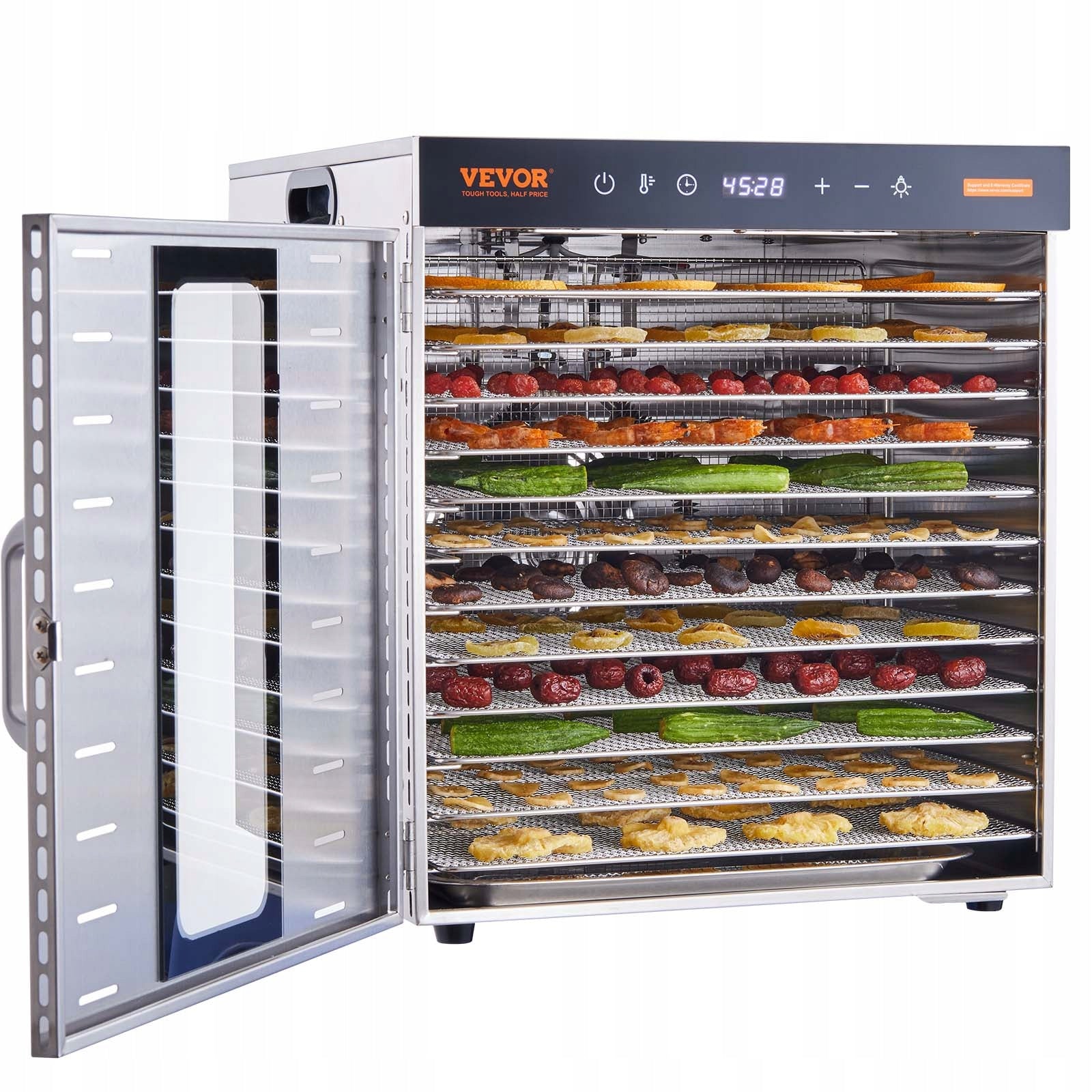 VEVOR Food Dryer 1000W 10 Trays With Temperature Control And Timer