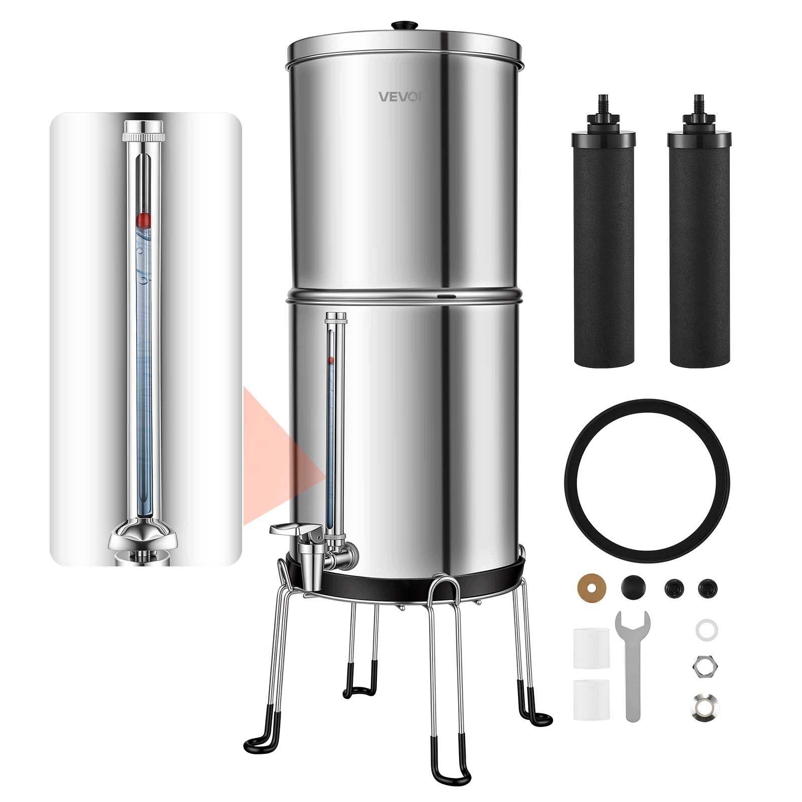 VEVOR Gravity Water Filtration System 8,52L With Dual Core