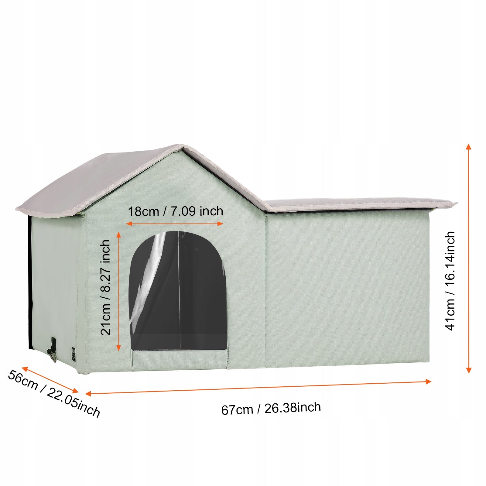 VEVOR Heated Cat House Foldable Kitty Shelter with Heated Pad Green Large Brand Vevor