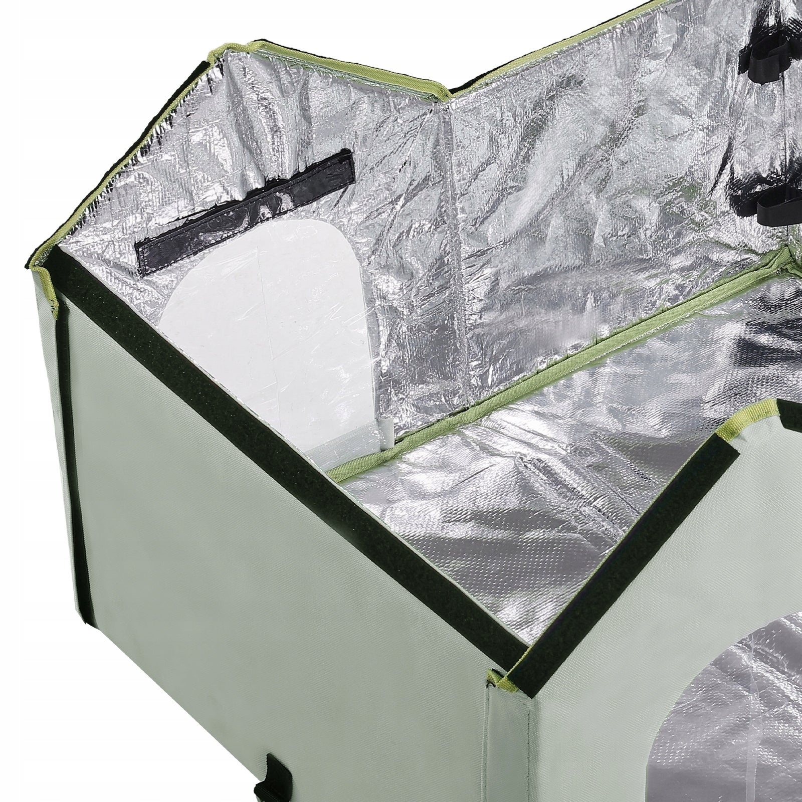 VEVOR Heated Cat House Foldable Kitty Shelter with Heated Pad Green Large Kind cat house