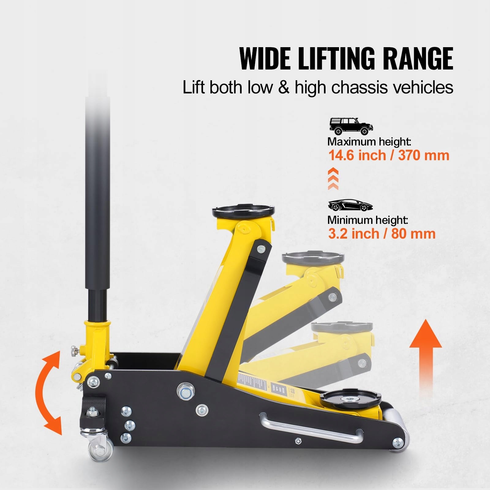 VEVOR Hydraulic Lift Maximum Load Capacity 2T Aluminium And Gel Product weight with unit packaging 16 kg