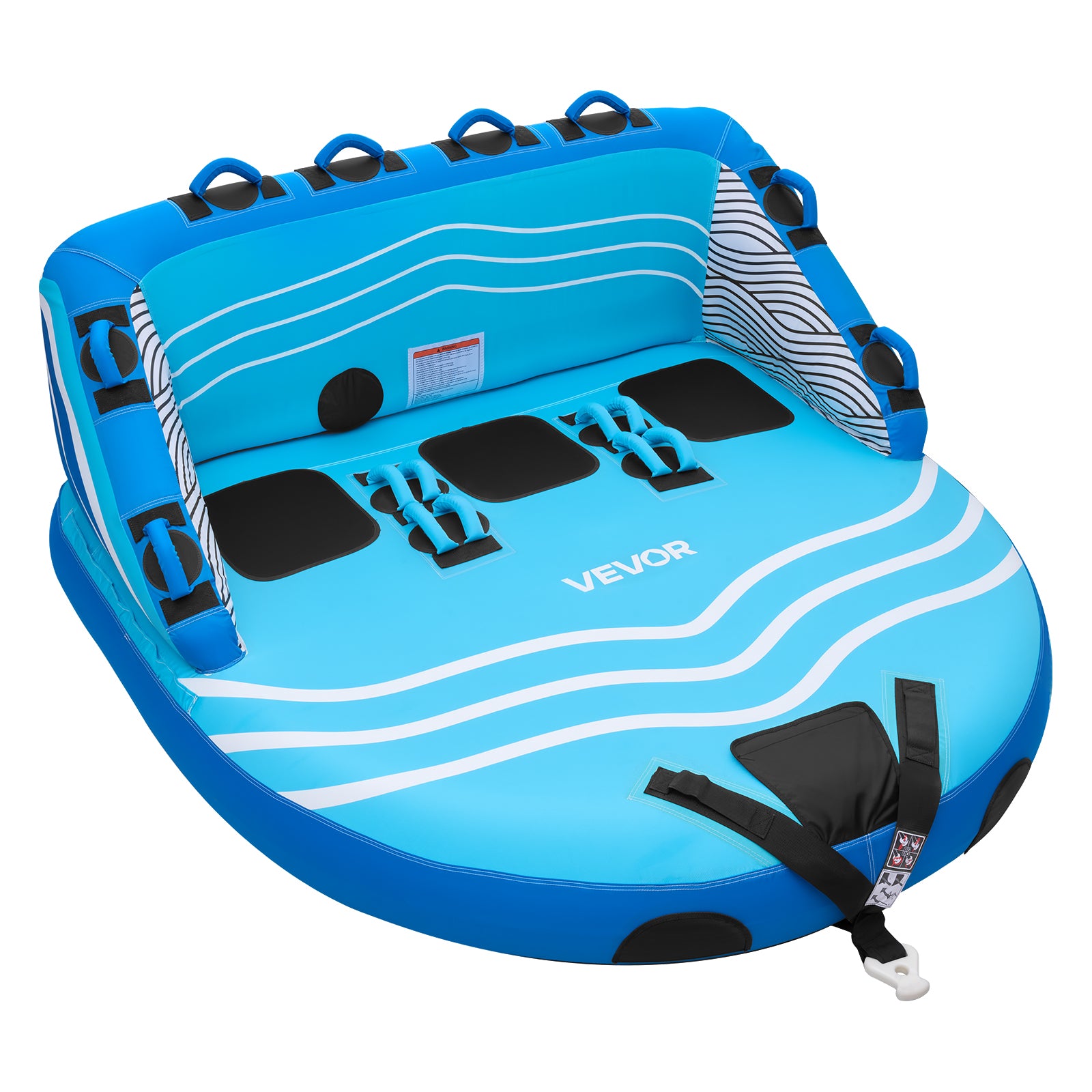 VEVOR Inflatable Lifting Board 231KG For 3 Persons Towed Tube For Boat