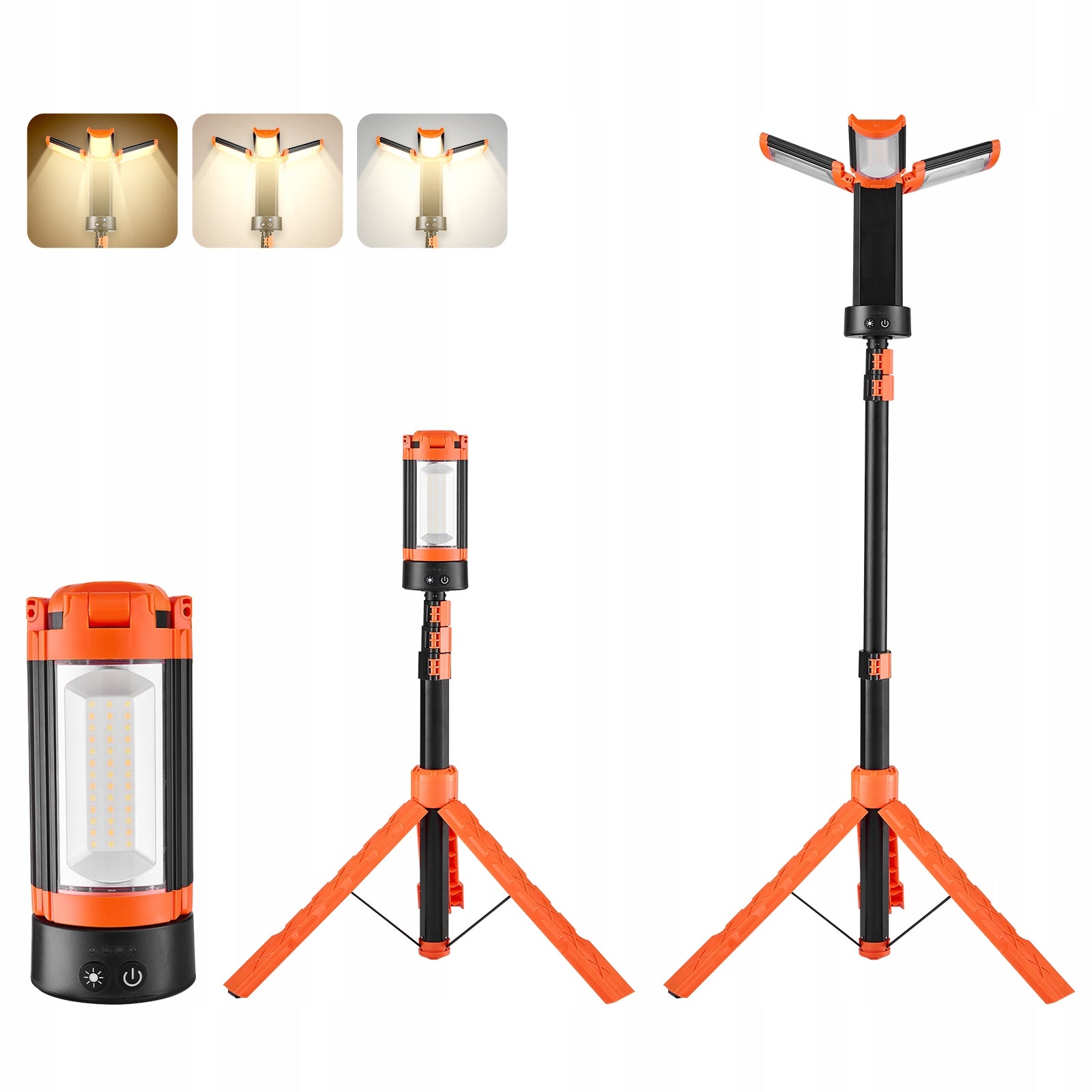 VEVOR LED Building Lamp 2200LM With Detachable Tripods And 10Ah Battery