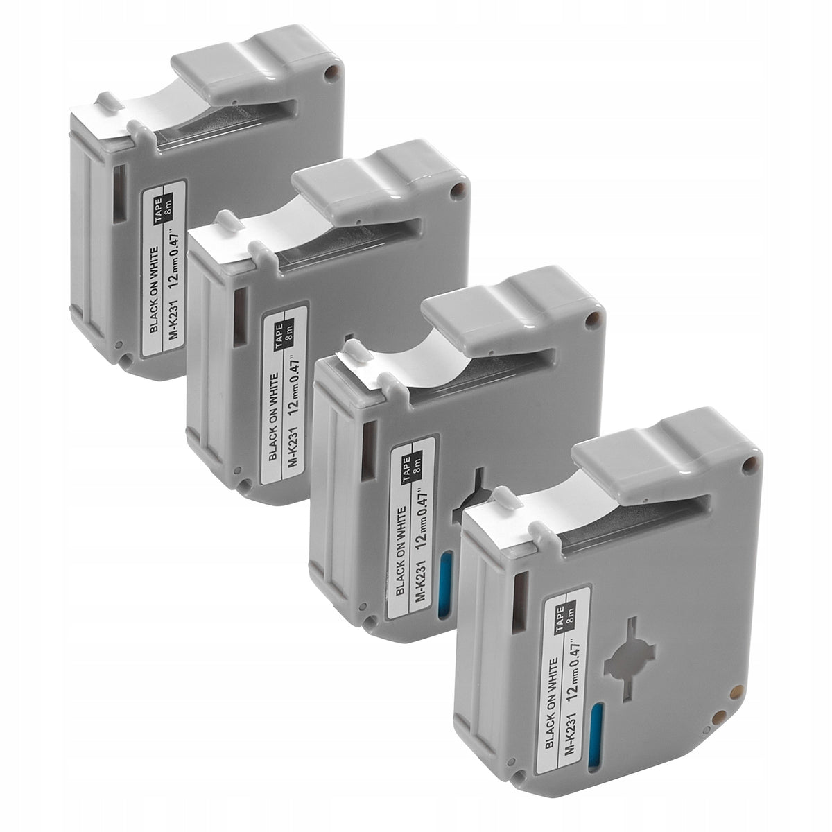 VEVOR Label Tape 4 Ribbons 12MM Clear Printing Strong Adhesion