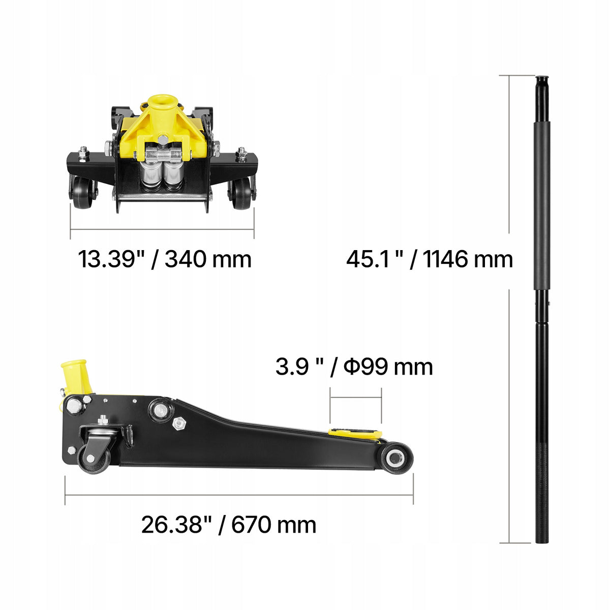 VEVOR Lift Low Profile Load Capacity 2T Lifting Range 75 – 505MM Brand Vevor