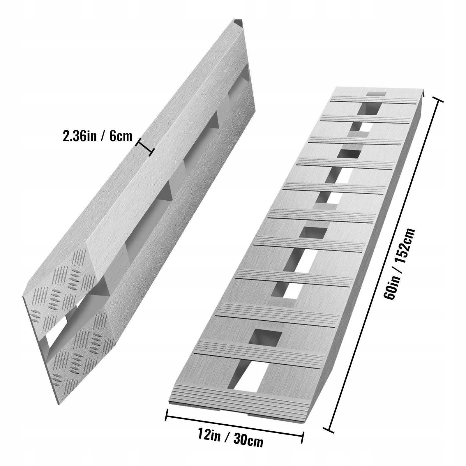 VEVOR Loading Ramp Aluminum 2Pcs 152x30,5CM Load Capacity 2722KG Manufacturer code LHJPD60X12IN2ZZJT