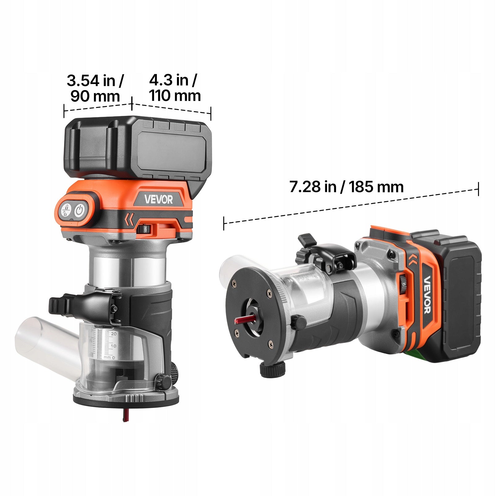 VEVOR Manual Milling Machine 18V Efficient Cutting Cordless Edge Milling Machine Manufacturer code WXKBJGD