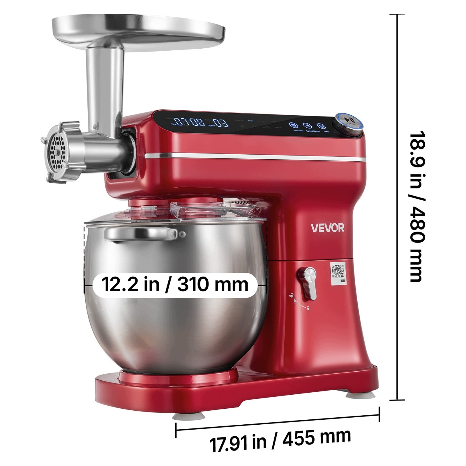 VEVOR Multifunctional Food Processor 7L 1000W With Tilting Head Red Manufacturer code TMLSJBJD