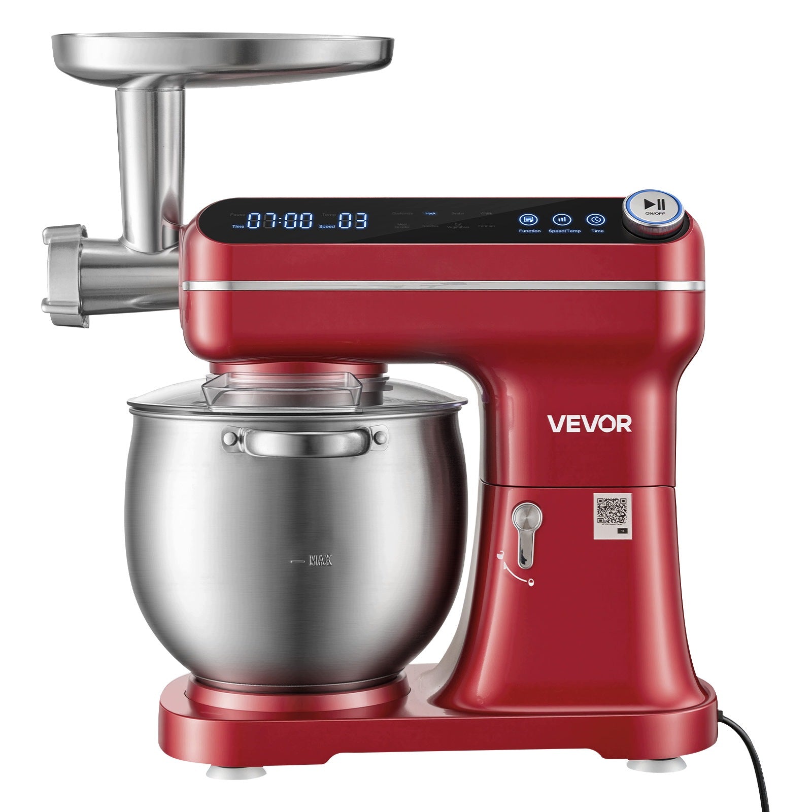 VEVOR Multifunctional Food Processor 7L 1000W With Tilting Head Red