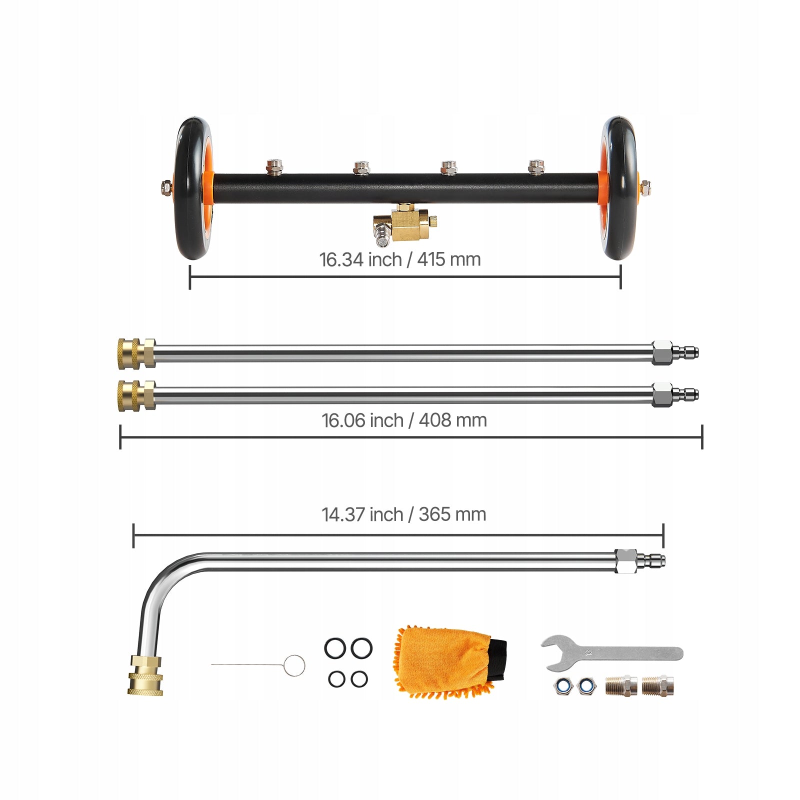 VEVOR Myjka Ciśnieniowa 4000PSI 415MM 2 Koła I 2 Przedłużone Końcówki Brand Vevor