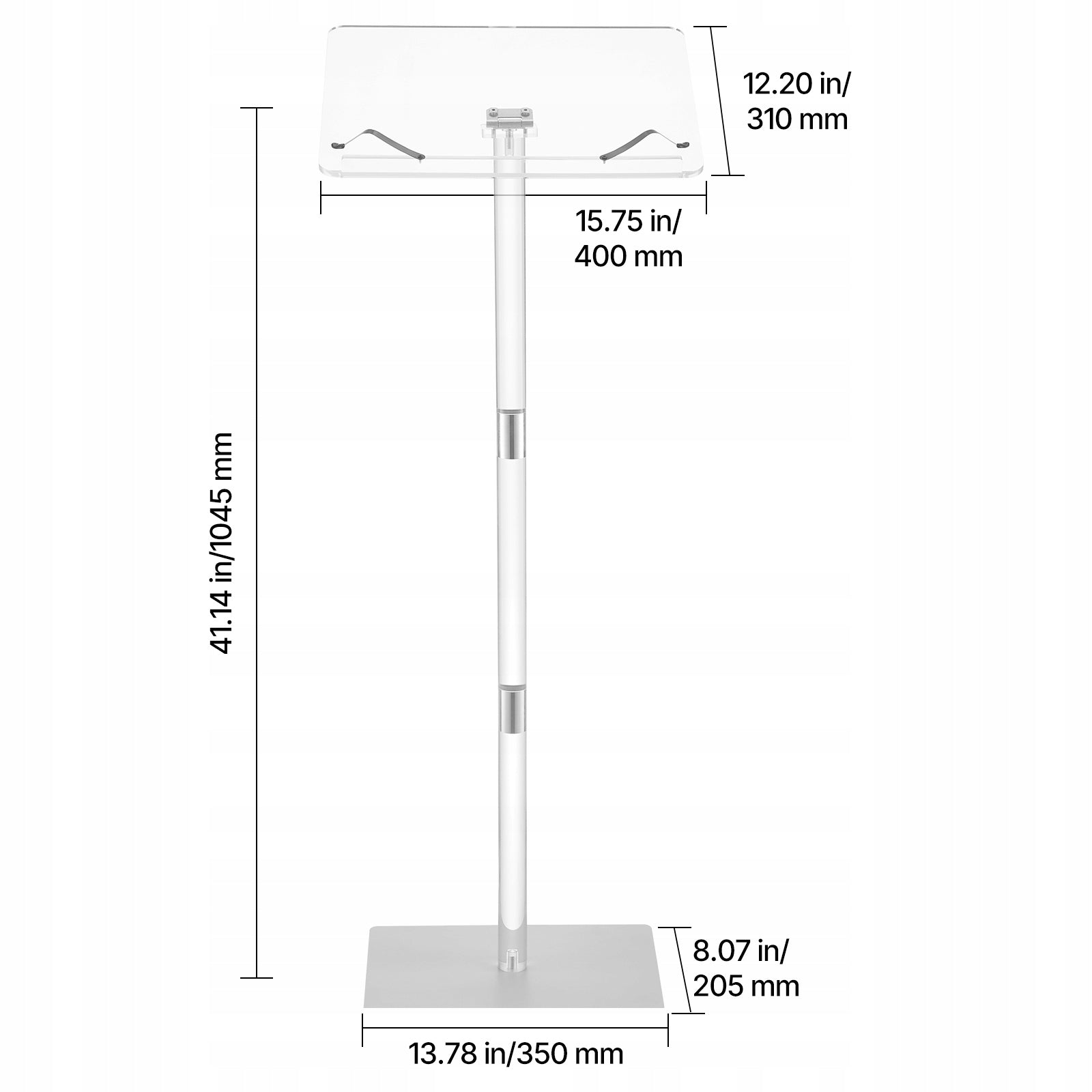 VEVOR Office Furniture Portable 1,04M Podium Durable Acrylic Transparent EAN (GTIN) 197988535447
