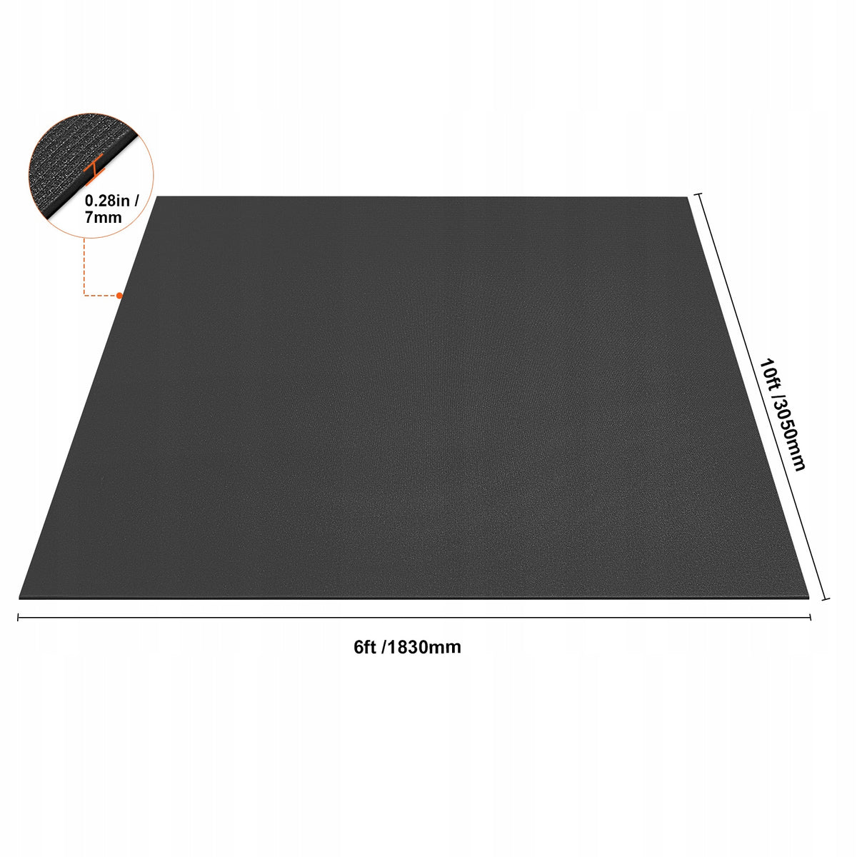 VEVOR PVC Training Mat For Men And Women 305x183CM Non-Slip Color black
