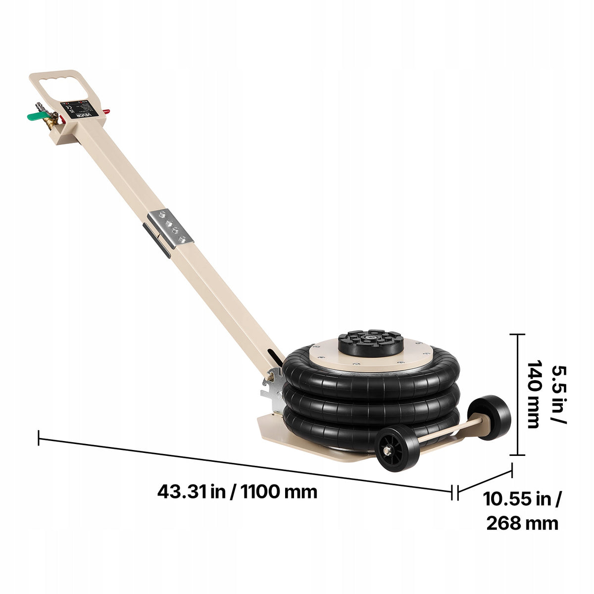 VEVOR Pneumatic Lift Load Capacity 3T Lifting Height 14 to 45CM Brand Vevor