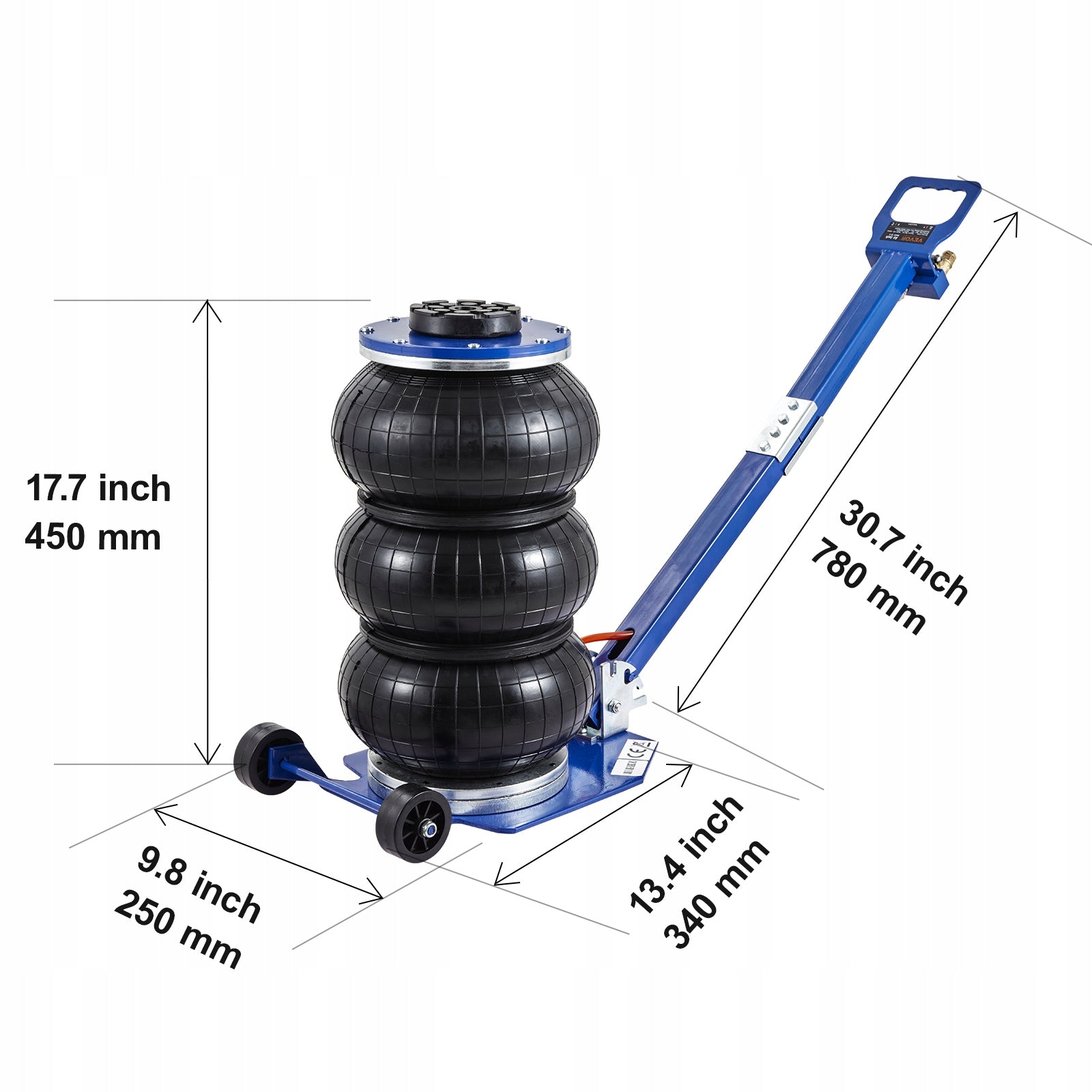 VEVOR Pneumatic Lift with Triple Air Cushions Blue Brand no brand