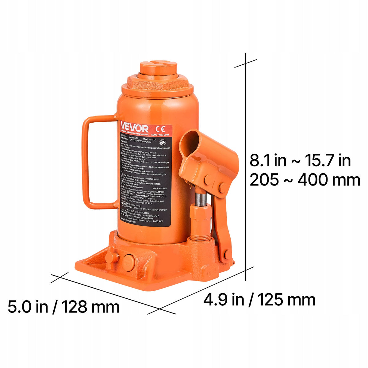VEVOR Pole Lift 12T 20,5-40CM Bottle Lift For Cars Brand Vevor
