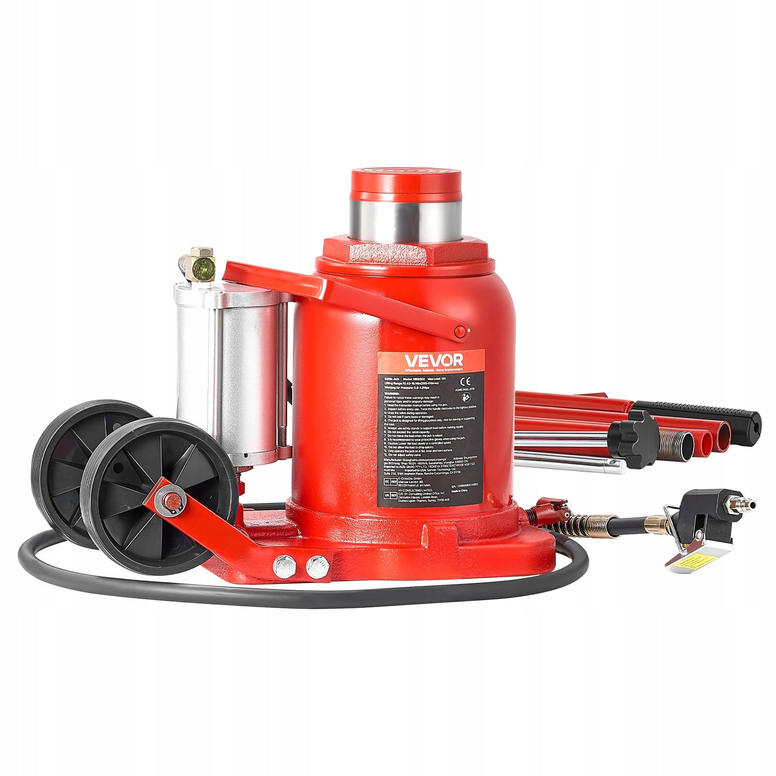 VEVOR Pole Lift Load Capacity 50T Lifting Range 26,5 – 41CM Red