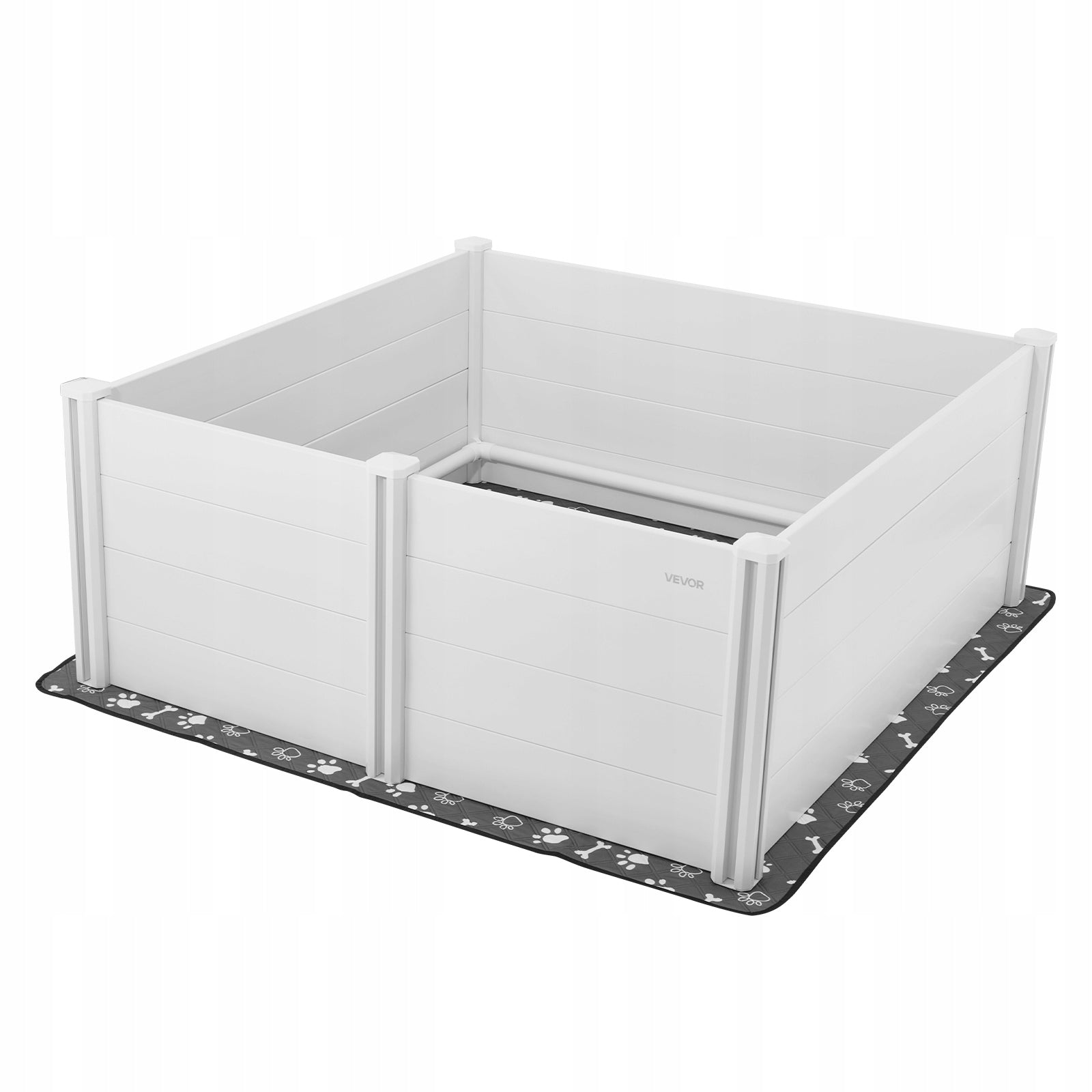 VEVOR Puppy Cage Plastic Milky White XL 152x152x61CM Product width 152 cm
