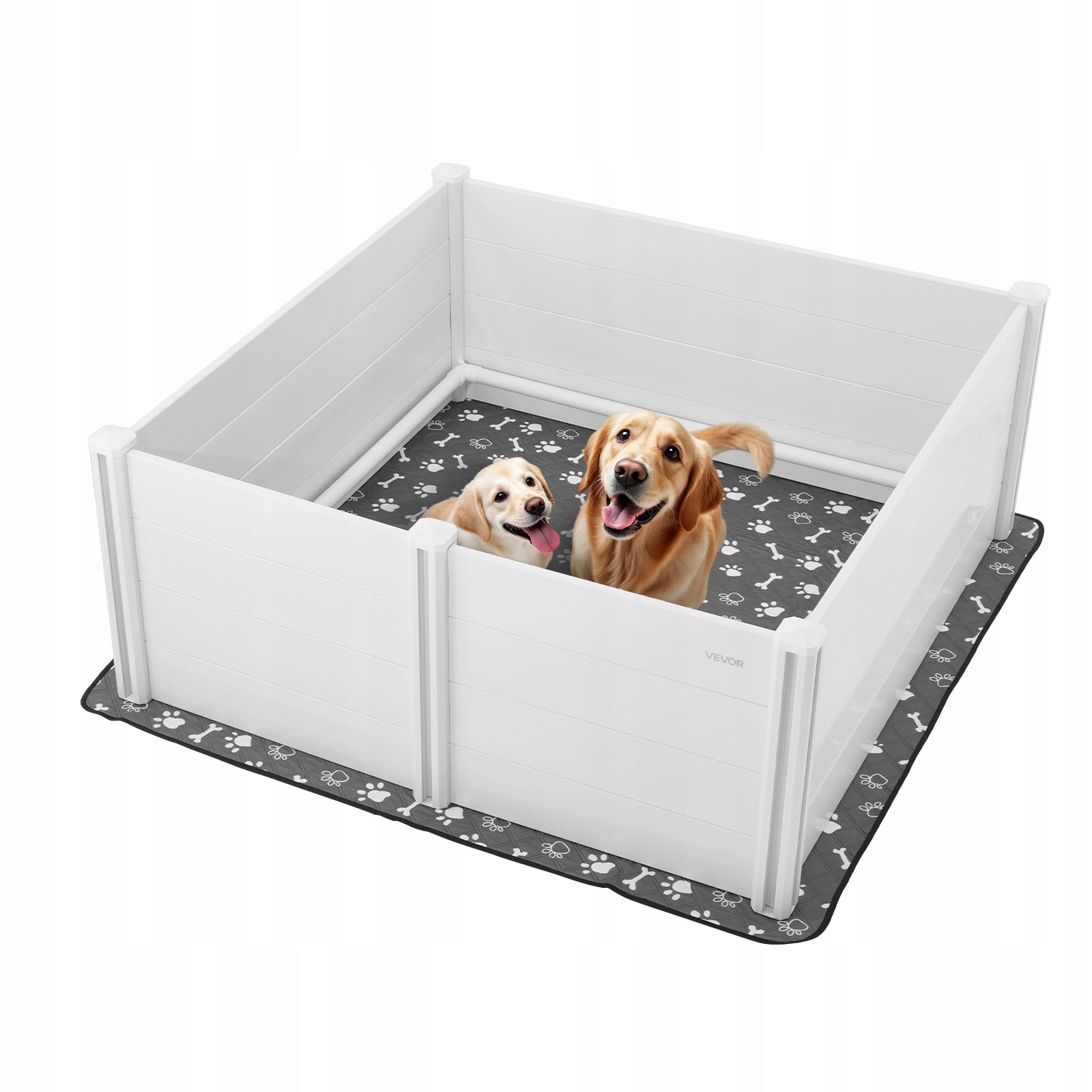 VEVOR Puppy Cage Plastic Milky White XL 152x152x61CM