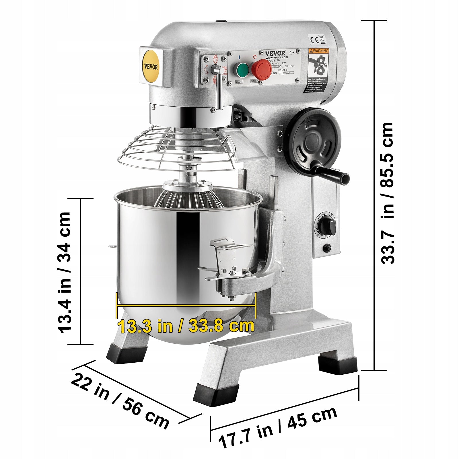 VEVOR Robot Kuchenny Mikser 30QT 3 Poziomy 1500W Ugniatarka Do Ciasta Brand Vevor