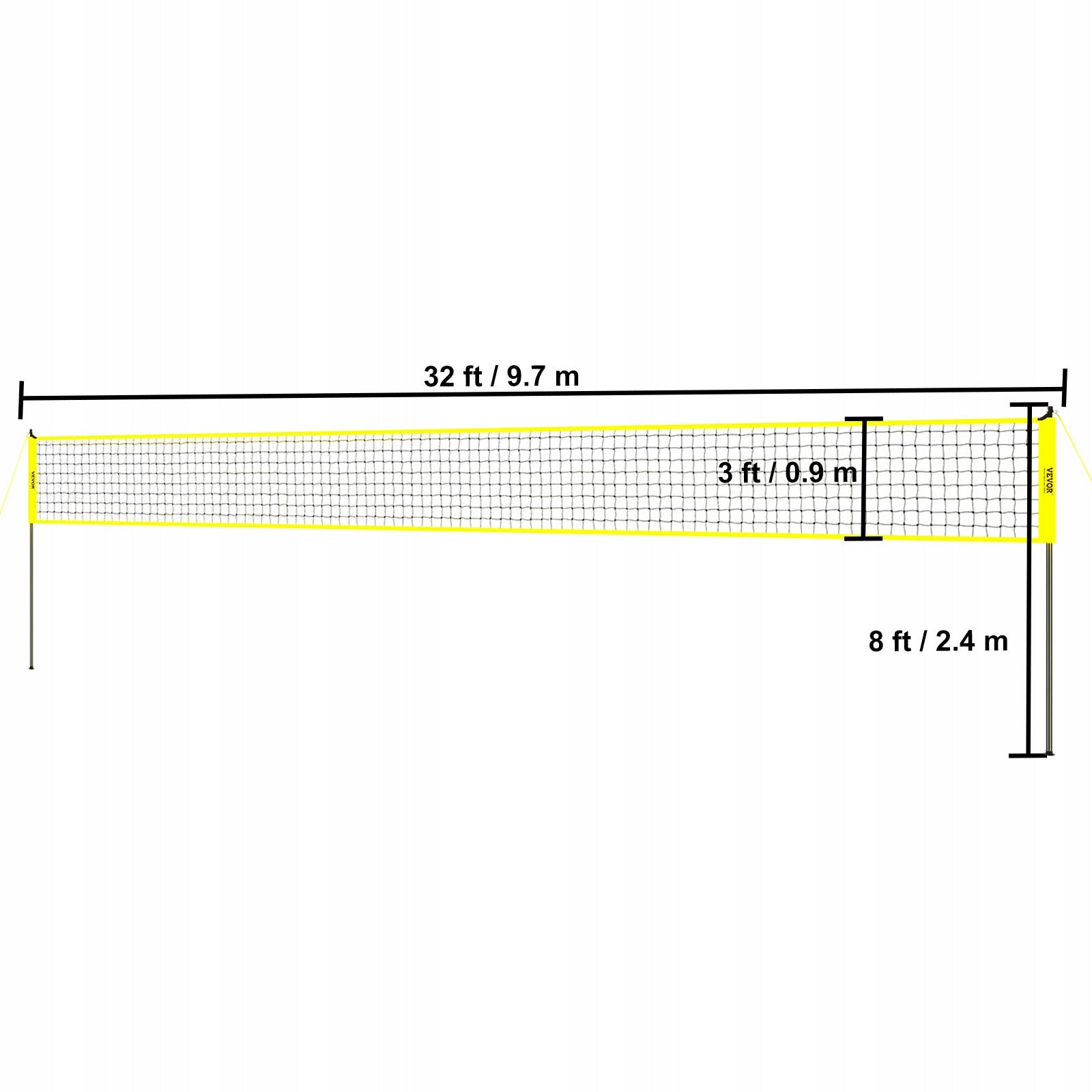 VEVOR Siatka Do Siatkówki 30×60" Z Piłką Do Siatkówki I Torbą Do Noszenia Brand Vevor