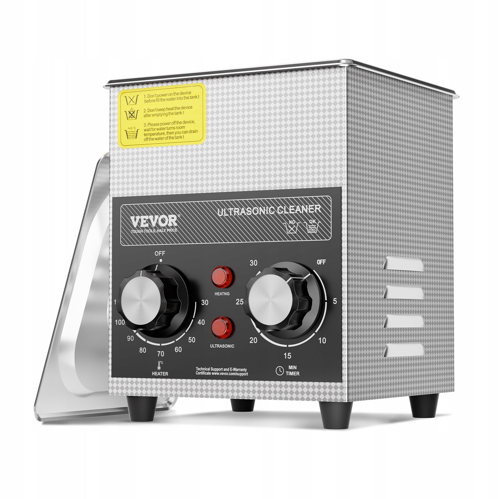 VEVOR Stainless Steel 2L 60W Ultrasonic Cleaner Efficient Cleaning