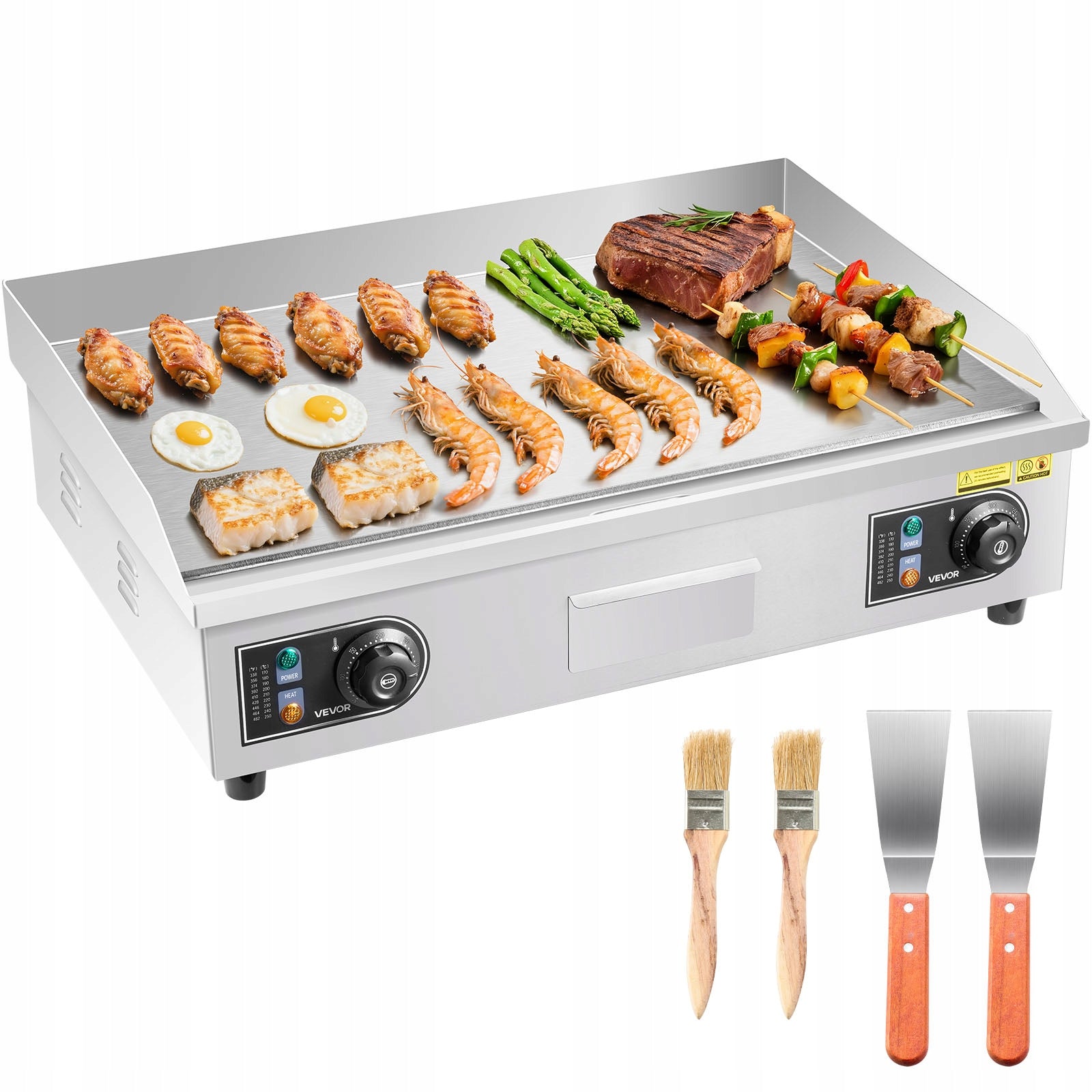 VEVOR Stainless Steel Grill Plate 65,5x40CM 4000W Large Pan